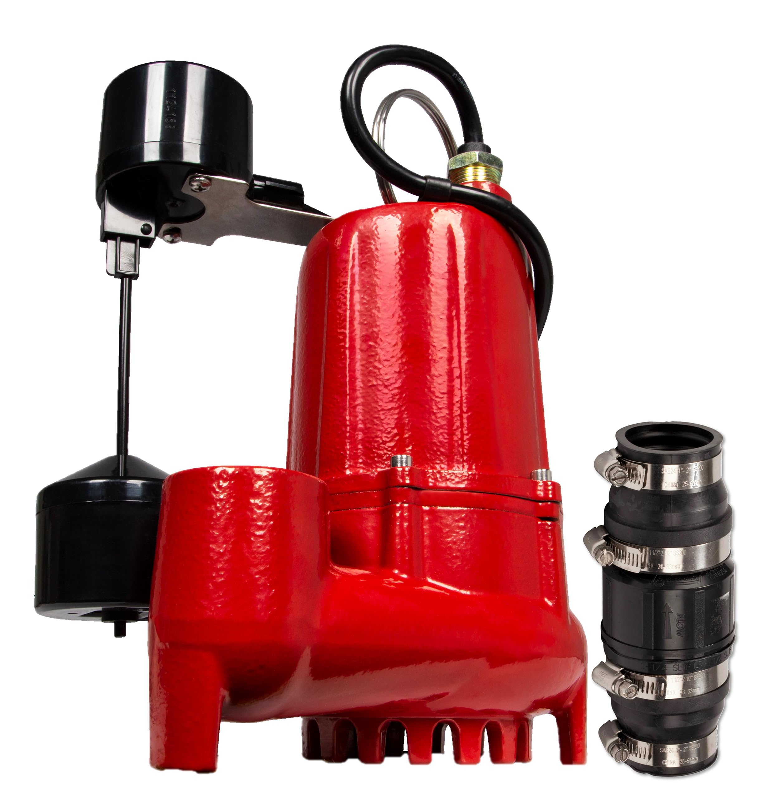 Bundle of Red Lion 14942745 RL-SC33V 1/3 HP Cast Iron Sump Pump with Vertical Switch + Red Lion SCV114 1-1/4-Inch and 1-1/2-Inch ABS Vertical Sump Pump Check Valve, Black, 14942901
