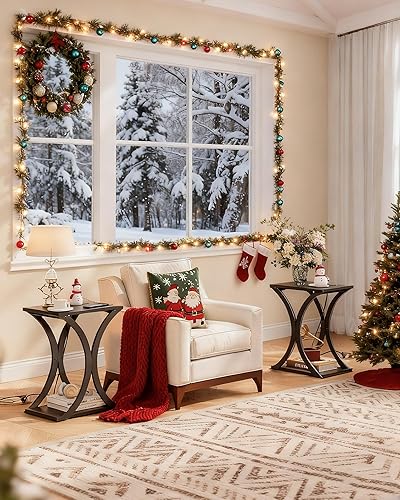 Miniatura 3 de Mesa auxiliar con estación de carga, mesa auxiliar moderna de 2 niveles, mesita de noche con estante de almacenamiento, para espacios pequeños, para