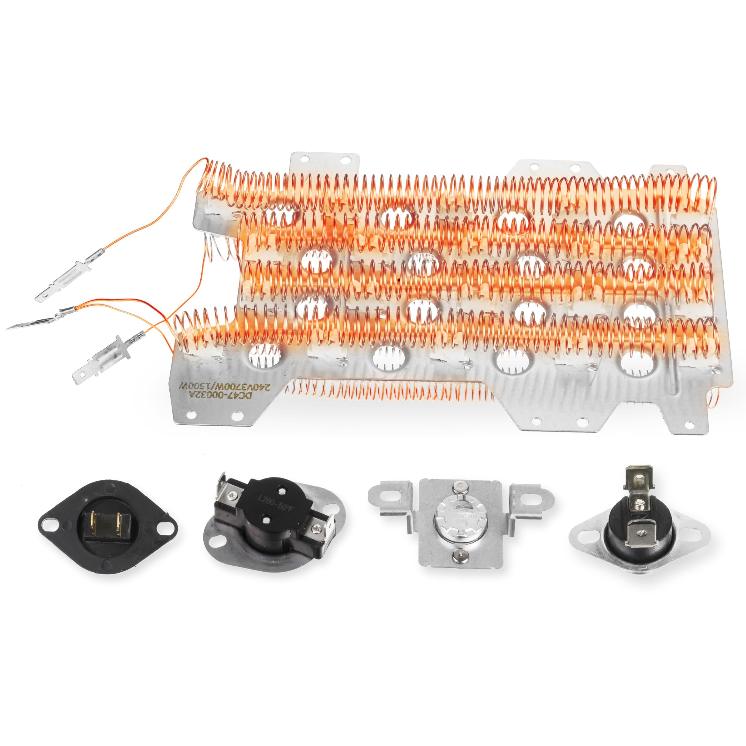 Photo 1 of [2026 Upgraded] BlueStars DC47-00032A Dryer Heating Element Kit - Includes DC47-00018A, DC96-00887A, DC47-00016A, DC32-00007A for 3-Wire Samsung DVE52M8650V/A3 DVE54R7600C/A3 DVE45R6300C/A3