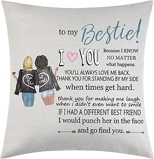 Bestie Gifts Best Friend Pillowcase Gift Friendship Gifts Birthday Gift Long Distance Gift For Friend Sister BFF To My Bestie I Love You Pillow Cover Case (To my bestie)