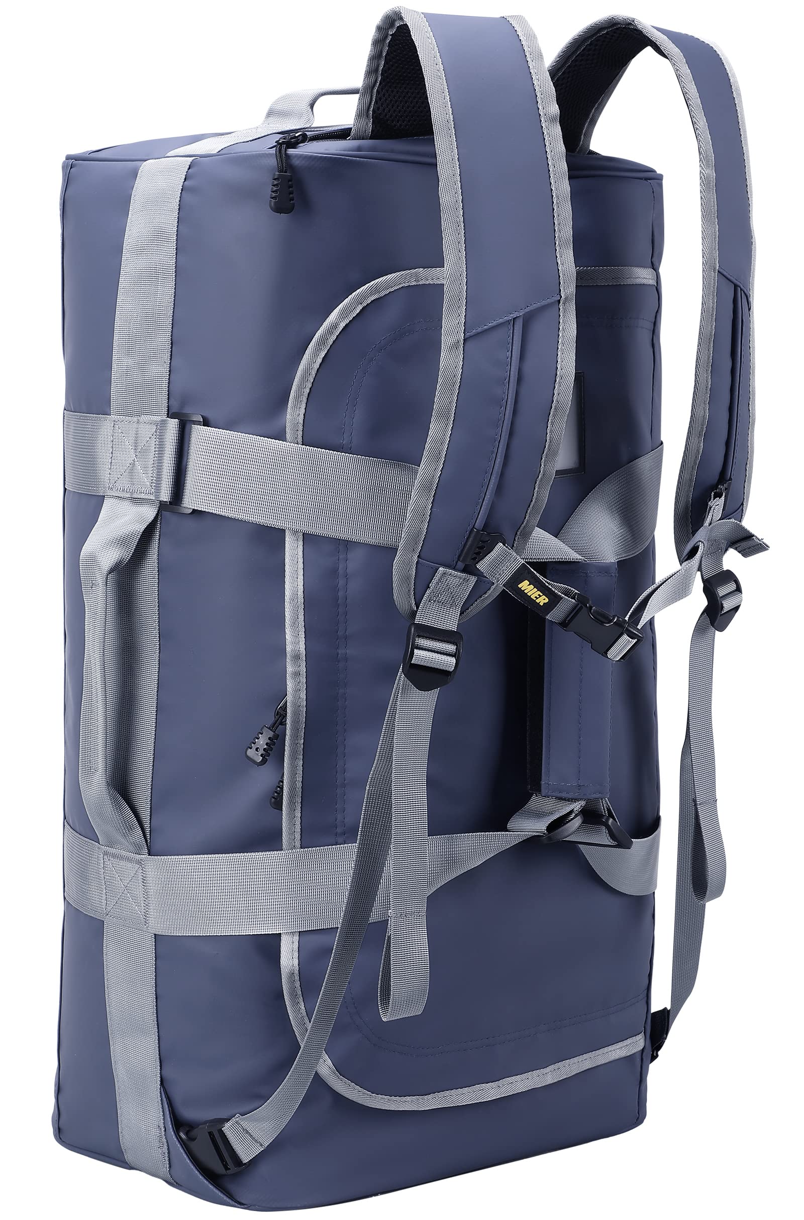 Mier Large 60L Back Duffel Bag for Men, Heavy Duty Duffel Bag with Backpack Straps for Travel, Gym, Sports, Convertible and Water Resistant, Haze Blue โ image 1