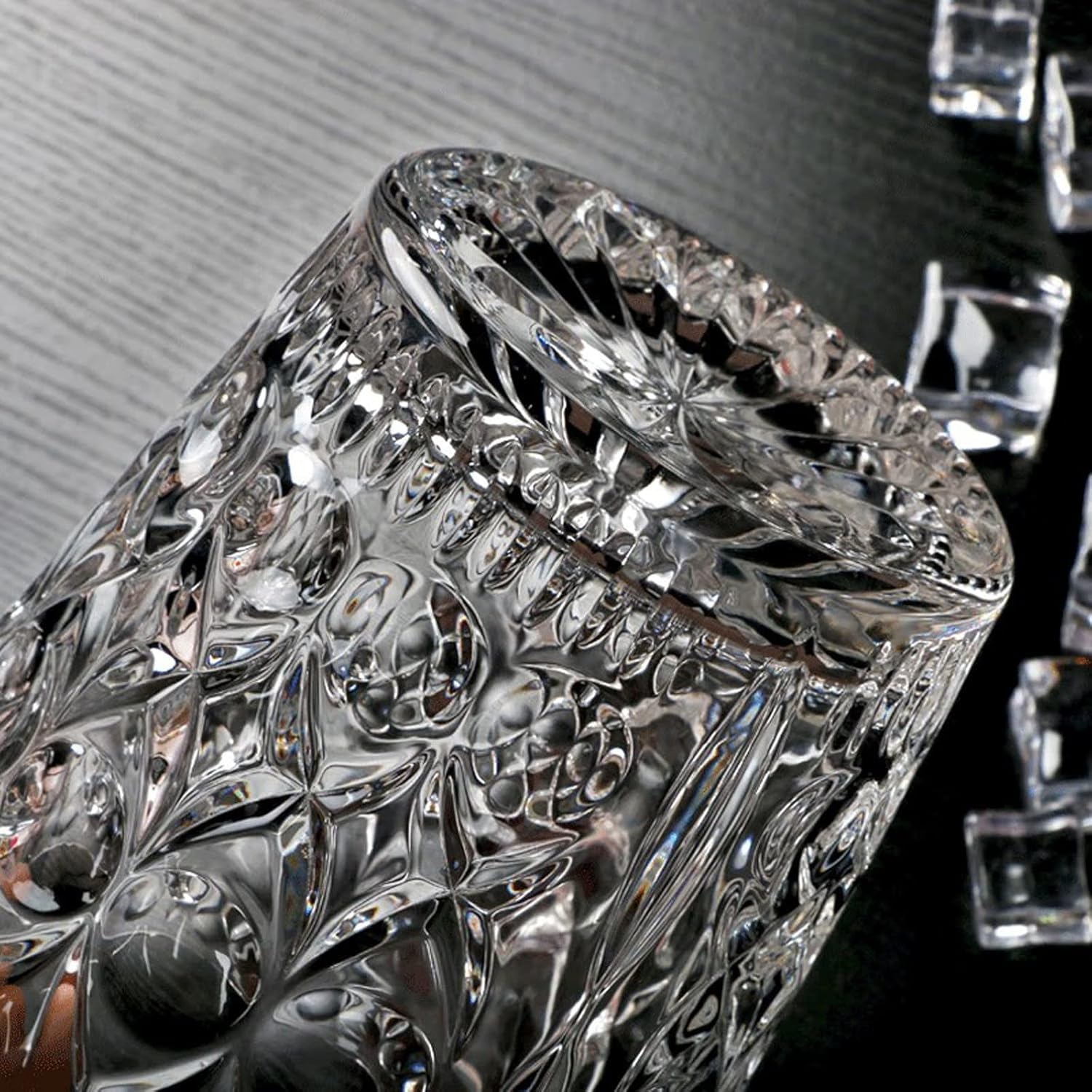 Cubitera Botella Vino Cubo de Hielo de Cristal con asa de fácil Transporte, Enfriador de Bebidas Transparente, contenedor de Hielo de 1,5 l para Vino, champán y Cerveza