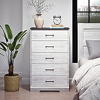 Vista 23 de Prepac Cómoda rústica estilo casa de campo, cómoda negra para dormitorio, cómoda con 5 cajones de 18.5 pulgadas de profundidad x 27.5 pulgadas