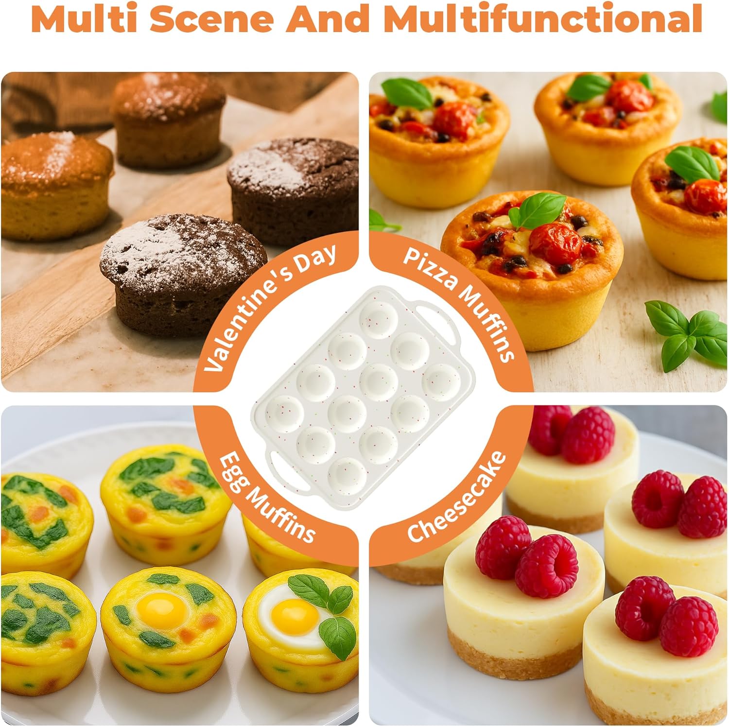 2Pack Silicone Muffin Pan For Baking With Metal Reinforced Frame, 12 Cup Regular Size Nonstick Cupcake Pan, BPA Free Silicone Muffin Tray, Cupcake Baking Pan Molds for Oven - Image 7