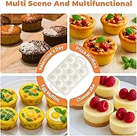 Vista 7 de 2Pack Silicone Muffin Pan For Baking With Metal Reinforced Frame, 12 Cup Regular Size Nonstick Cupcake Pan, BPA Free Silicone Muffin Tray, Cupcake