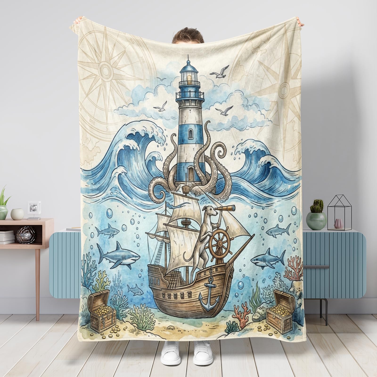 Couverture pelucheuse grand plaid lévrier pour canapé et voyage