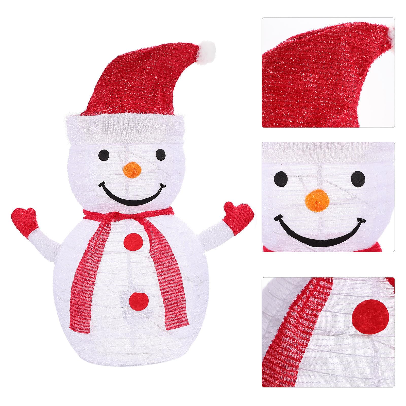 Weihnachts Deko als Festliche Dekoration aus Stoff und Eisen mit 0,8w Beleuchtung Roter Klappbarer Weihnachtsbedarf für Zuhause und
