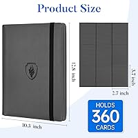 Vista 6 de Carpeta de tarjetas prémium con 9 bolsillos para 360 tarjetas, carpeta de tarjetas coleccionables de poliuretano resistente, álbum de colección