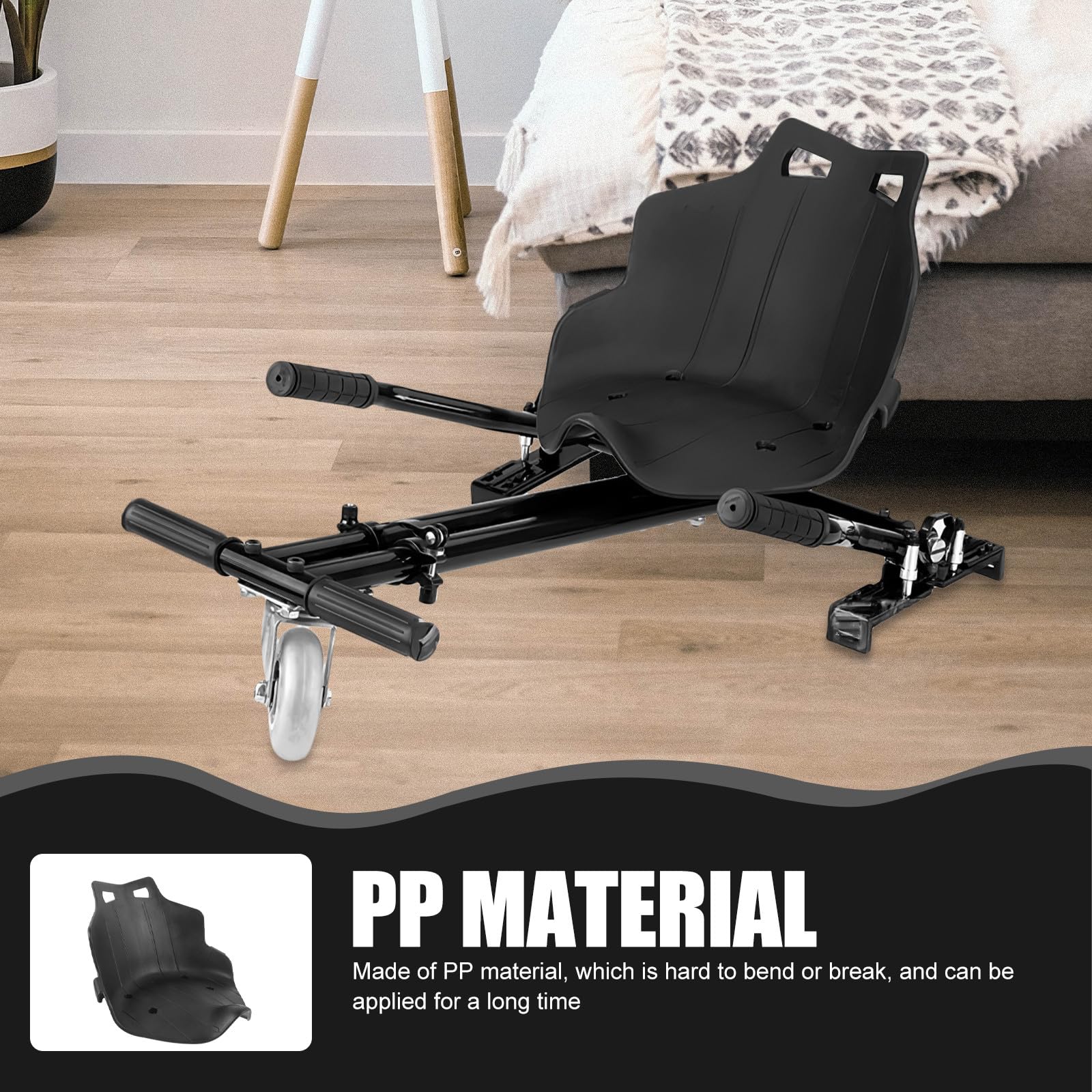 TOYANDONA Sedile Sostitutivo per Kart Autobilanciante in Pp Nero, Accessorio per Monopattino Elettrico e Go-kart, Sedile da Corsa Confortevole e Resistente, Facile Installazione per Uso