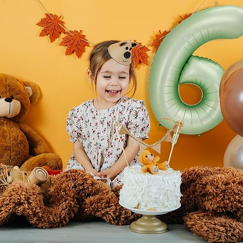 Miniatura 6 de Globos verdes con el número 6 de 40 pulgadas, suministros para fiesta de cumpleaños de niñas y niños, globos verde oscuro 6 para decoraciones de