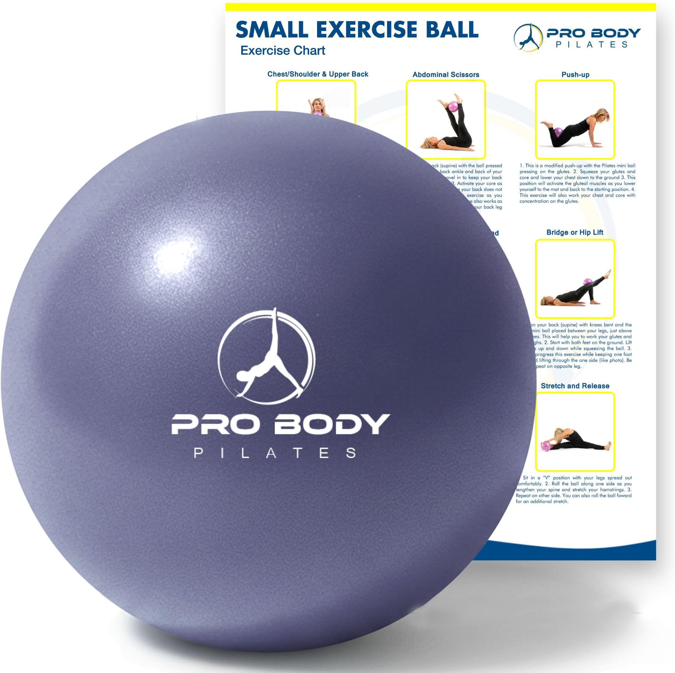Ball 9 Inch - Small Exercise Ball for Stability, Barre, Core, Ab Workouts, Yoga, & Physical Therapy