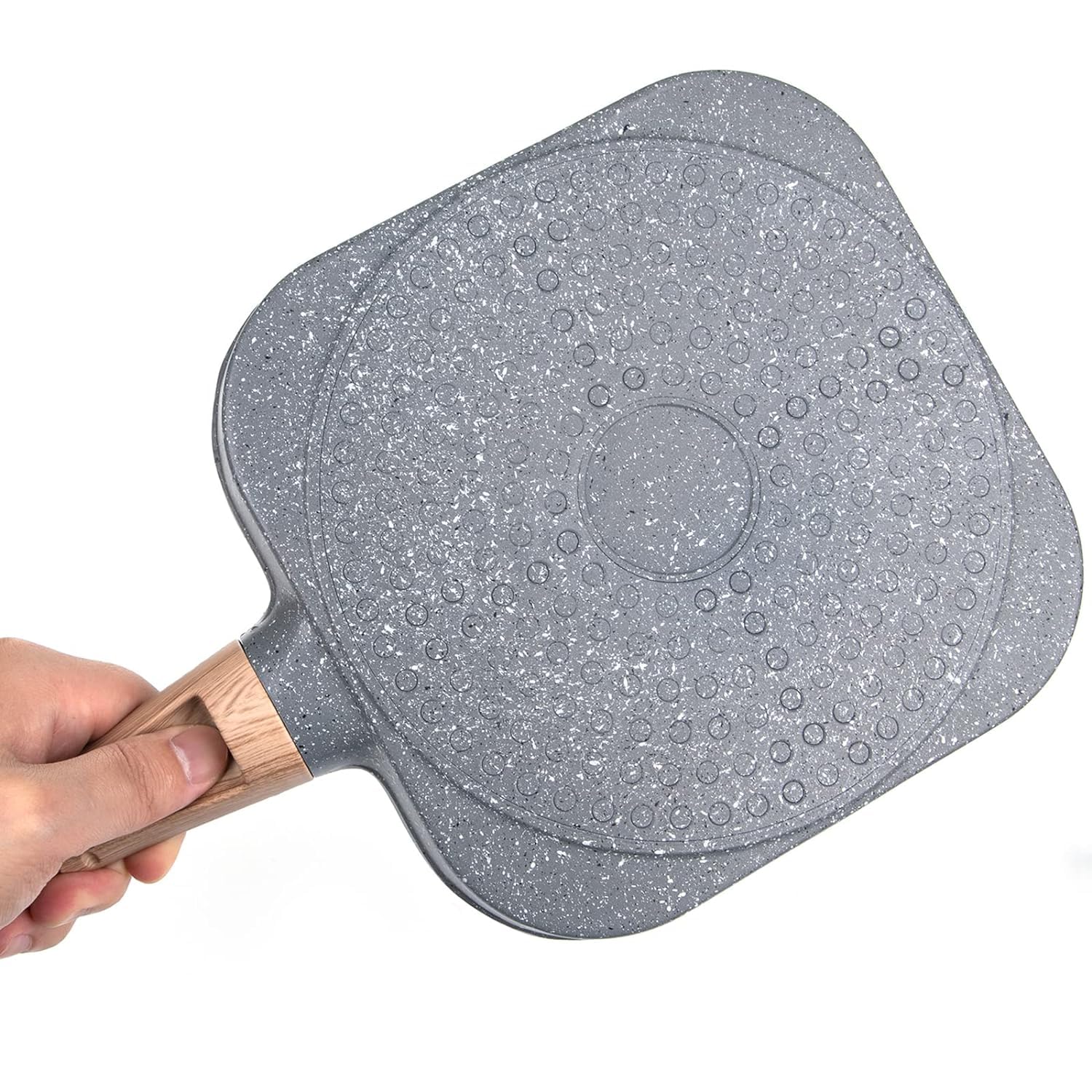 Non Stick Egg Frying Pan 4 Hole Non Stick Frying pan, Multi-Purpose Frying pan for Omelet uttapam,idli Burger Poached Egg Kitchen Breakfast with Detachable Handle(Black) (Model : MBH) — Amazon image 3