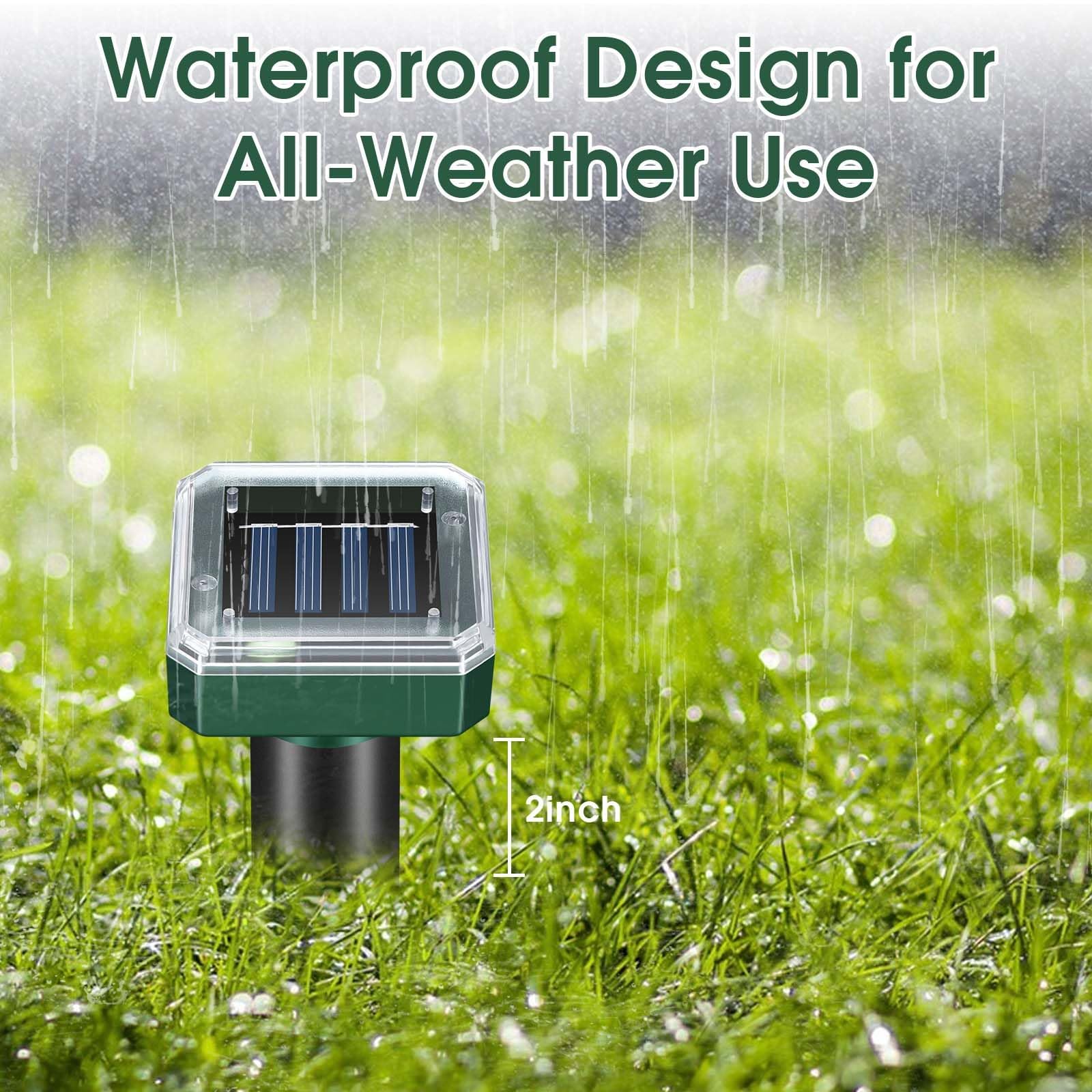Maulwurfschreck Solarbetrieben, 8er Pack Get Rid of Moles Gopher Wühlmaus Groundhog Snake Chipmunk Outdoor Hof und Garten Ultraschall Repeller Wasserdicht Sonic Spikes Maulwurfschreck