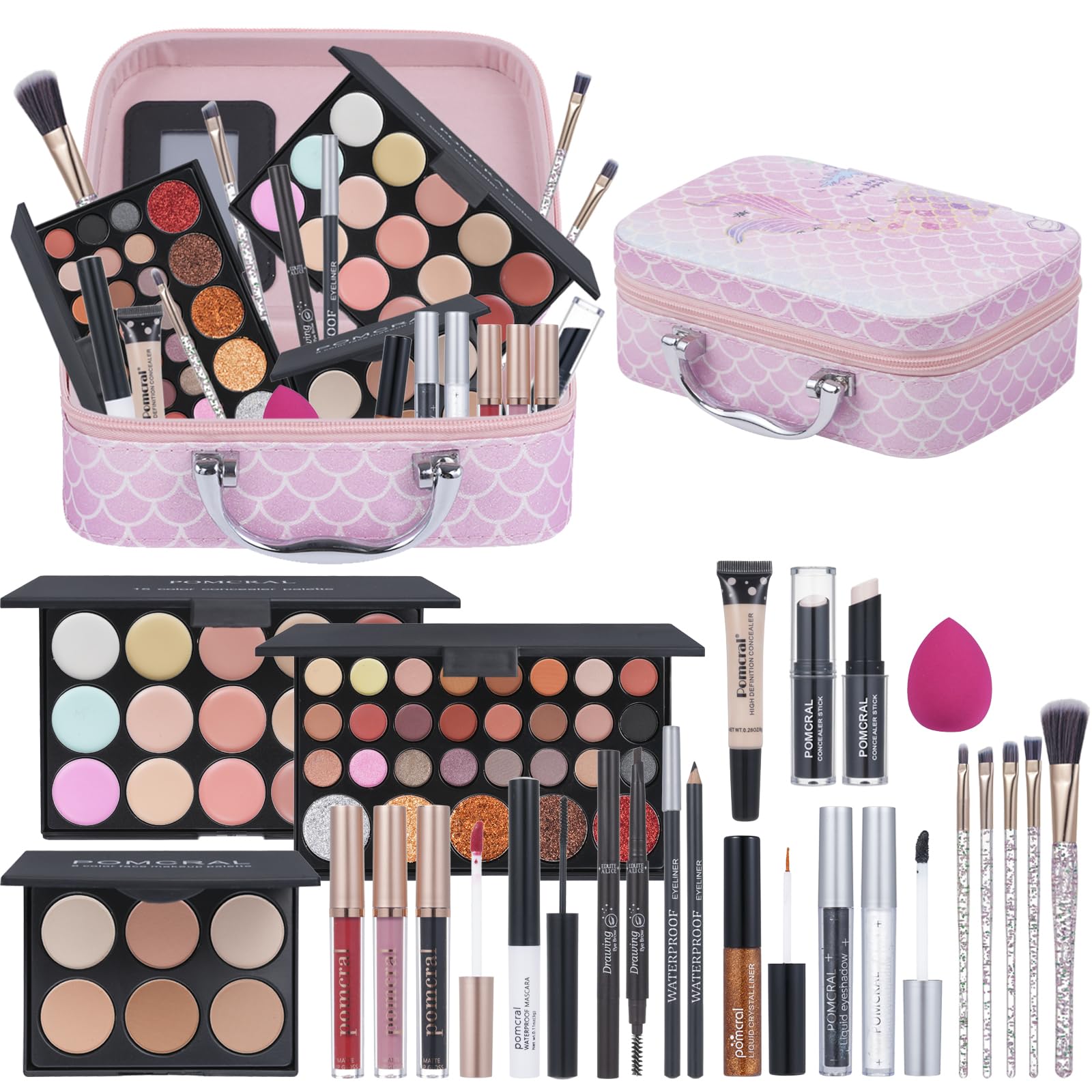 Makeup Kit for Teens and Women with Box, Brushes and Beauty Tools