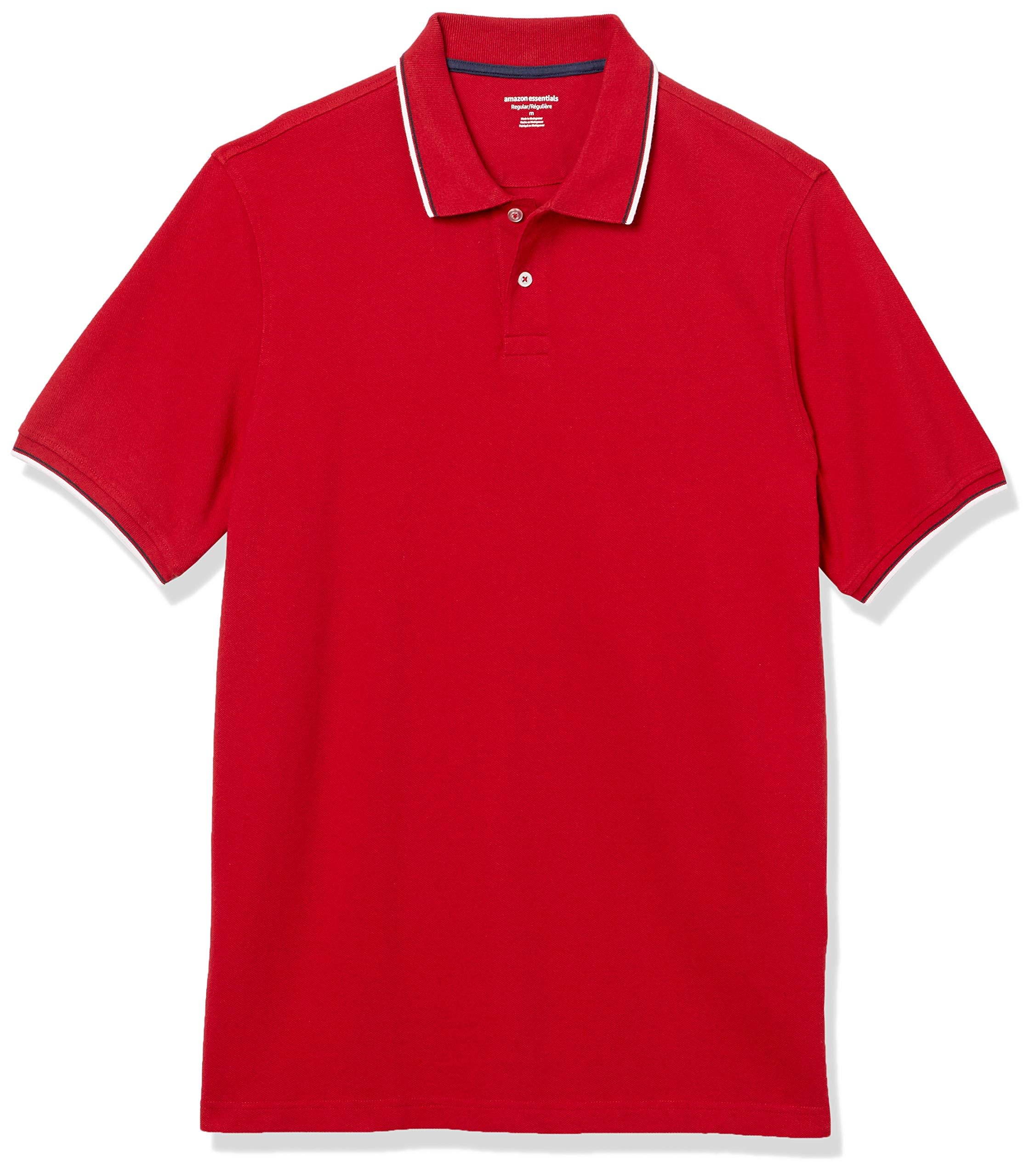 Amazon Essentials Men's Regular-Fit Cotton Pique Polo Shirt, Short Sleeve (Available in Big &amp; Tall)