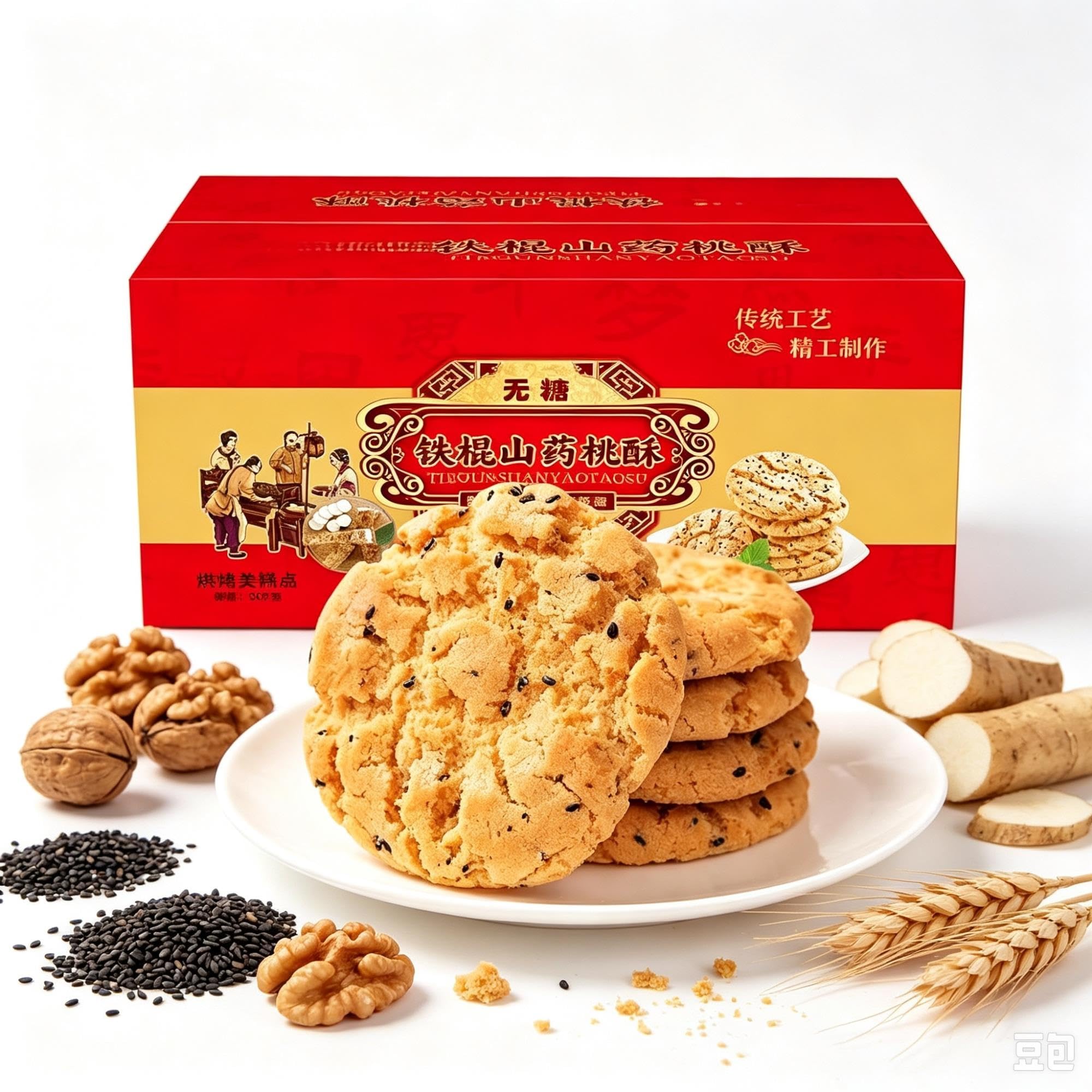 Hojaldre de ñame Ironstick sin azúcar, galletas crujientes tradicionales