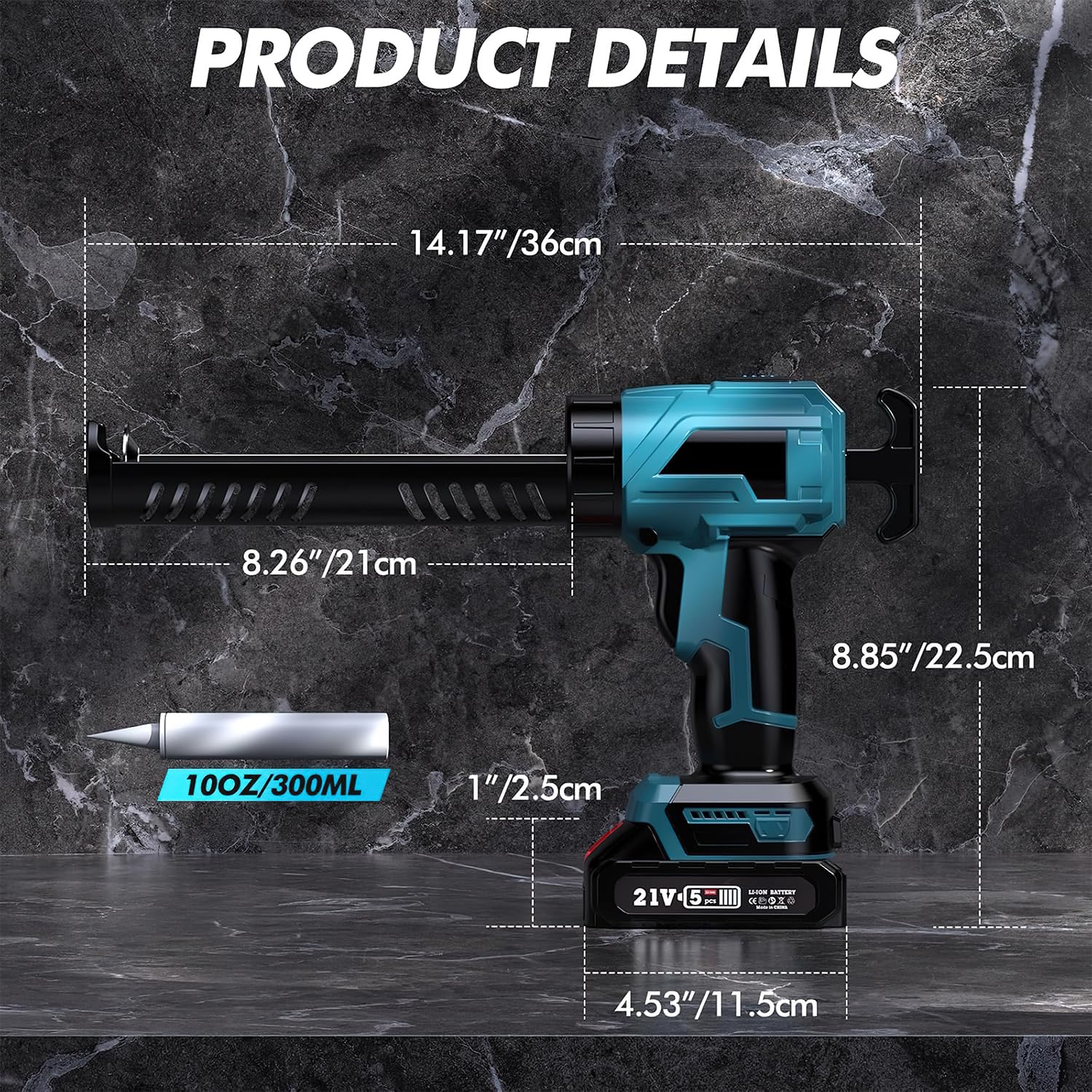 Pistola Per Colla Elettrica 18 V, Pistola Per Colla Elettrica 300 Ml, Pistola A Cartuccia Senza Fili Per Porte E Finestre, Pistola Per Vetro, Macchina Da Cucire (con Batteria - 4