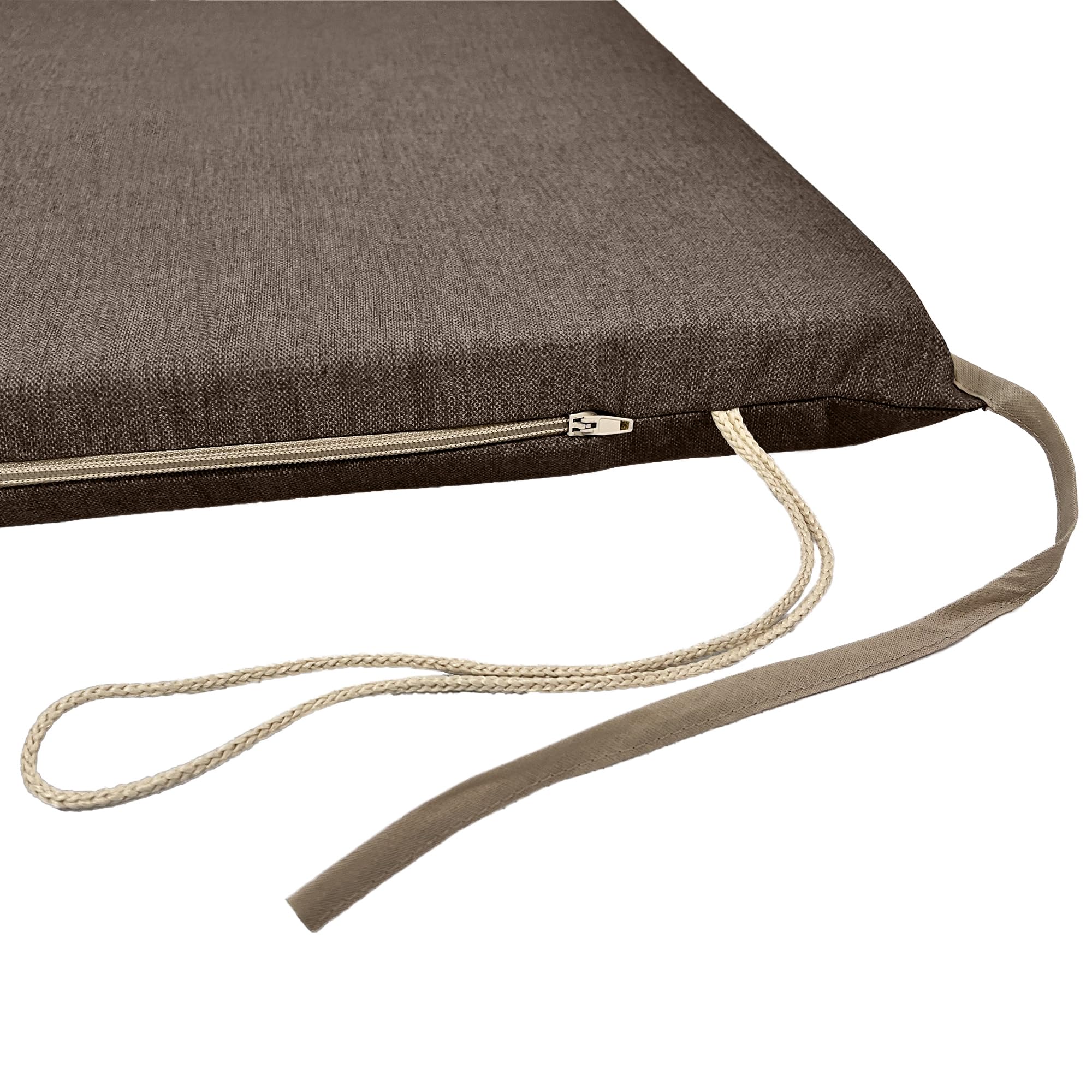 Cuscino tinta unita per dondolo da giardino 2, 3 e 4 posti spessore 8 cm (2 posti, 120x50 cm, Marrone)
