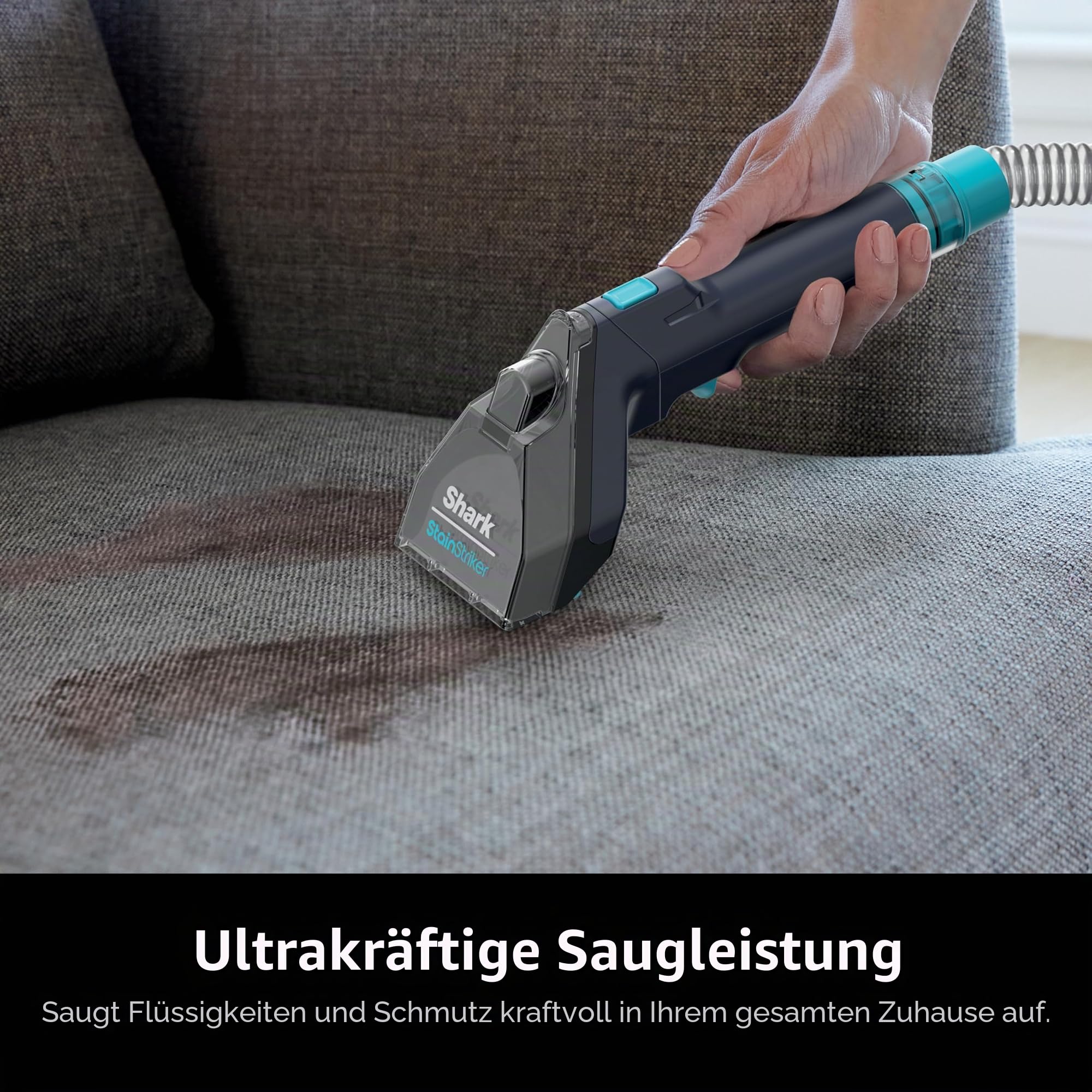 Shark StainStriker PX225BRN Tragbarer Teppich-, Polster- und Teppichreiniger, XL-Werkzeug und selbstreinigender Flecken- und Geruchsentferner, perfekt für den Autoinnenraum, 3 Reinigungswerkzeuge und