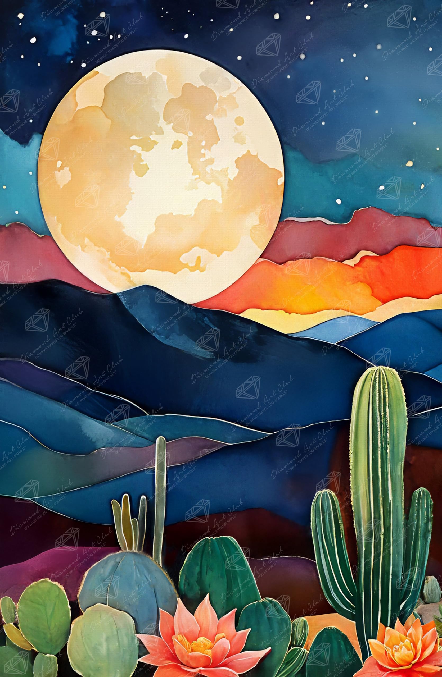 Amazon.com: DIAMOND ART CLUB Night in New Mexico Diamond Painting