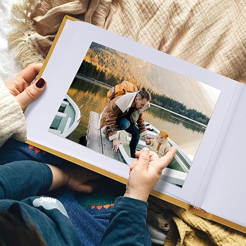 Miniatura 7 de Álbum de fotos con espacio de escritura, álbum de fotos de alta calidad, 40 páginas para 3 x 5, 4 x 6, 5 x 7 pulgadas, cubierta de lino con ventana,