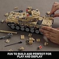Vista 5 de Juego de bloques de construcción de tanques militares de 1176 piezas compatibles con Lego, crea un tanque militar grande o 8 juegos de modelos