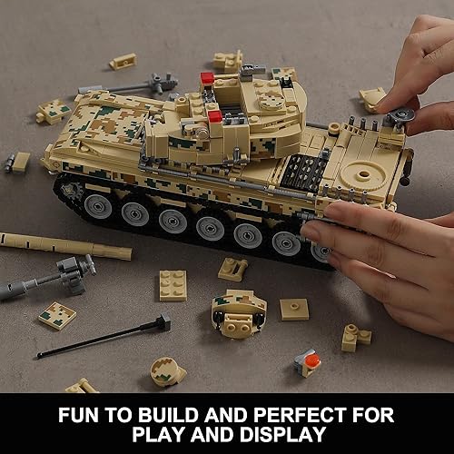 Miniatura 5 de Juego de bloques de construcción de tanques militares de 1176 piezas compatibles con Lego, crea un tanque militar grande o 8 juegos de modelos