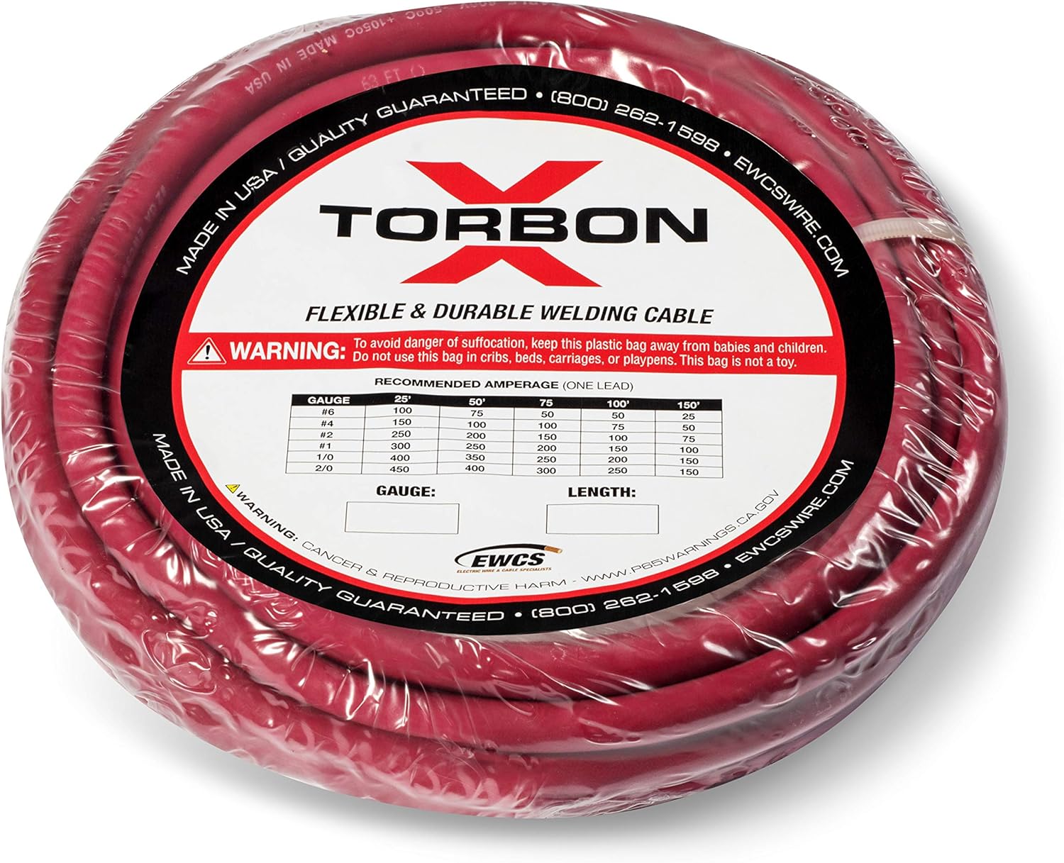 Best Cyber Deals 🔥 2/0 Gauge Torbon X - 50 Feet Red - 100% Copper Premium Industrial Grade Extra Flexible Welding Cable 600 Volt 🛒 Flash Sale 2/0 Gauge Torbon X - 50 Feet Red - 100% Copper Premium Industrial Grade Extra Flexible Welding Cable 600 Volt