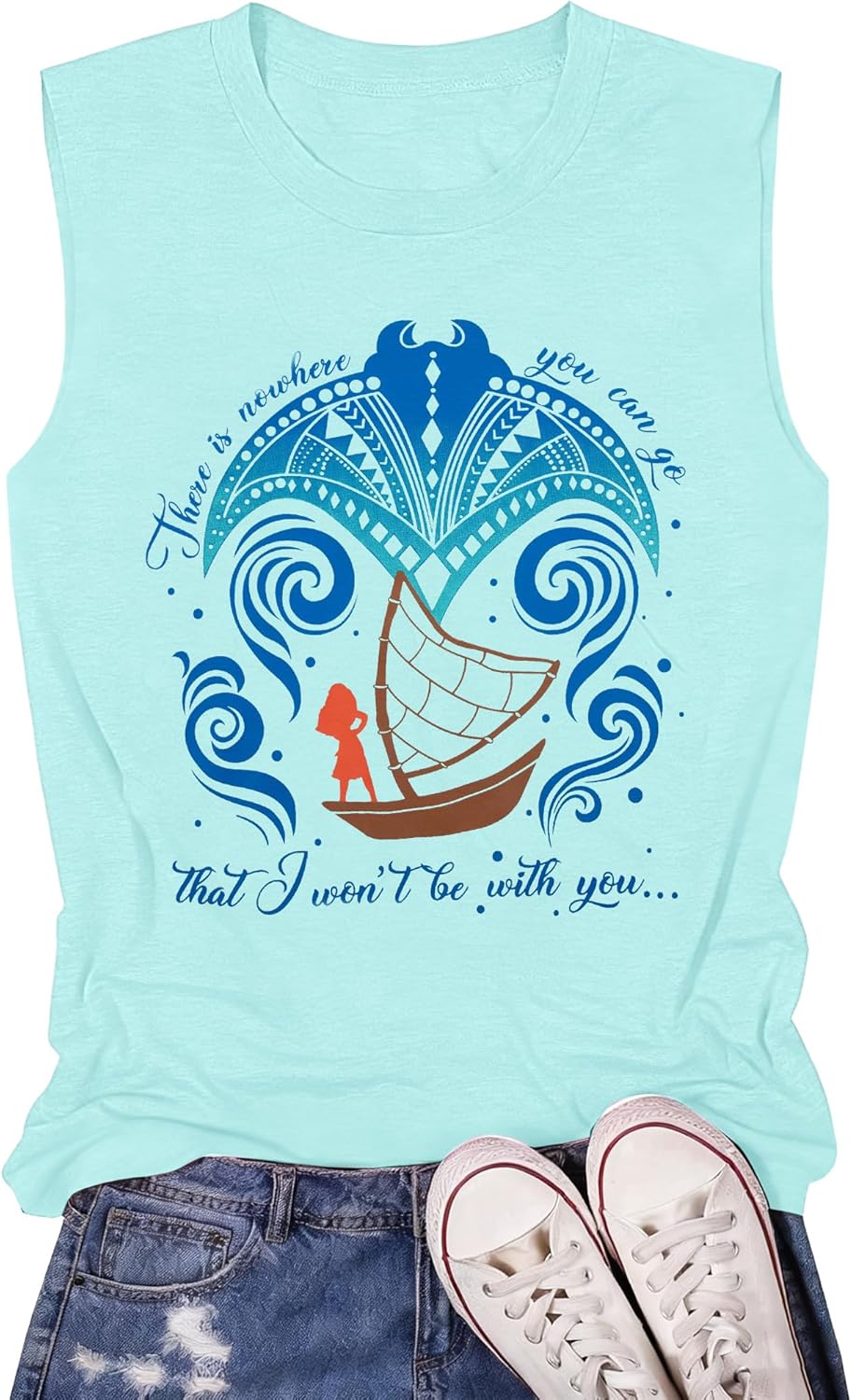 Magic Tank Top for Women Ocean Princess Sleeveless Shirt HEI HEI Graphic Tees Summer Family Vacation Top