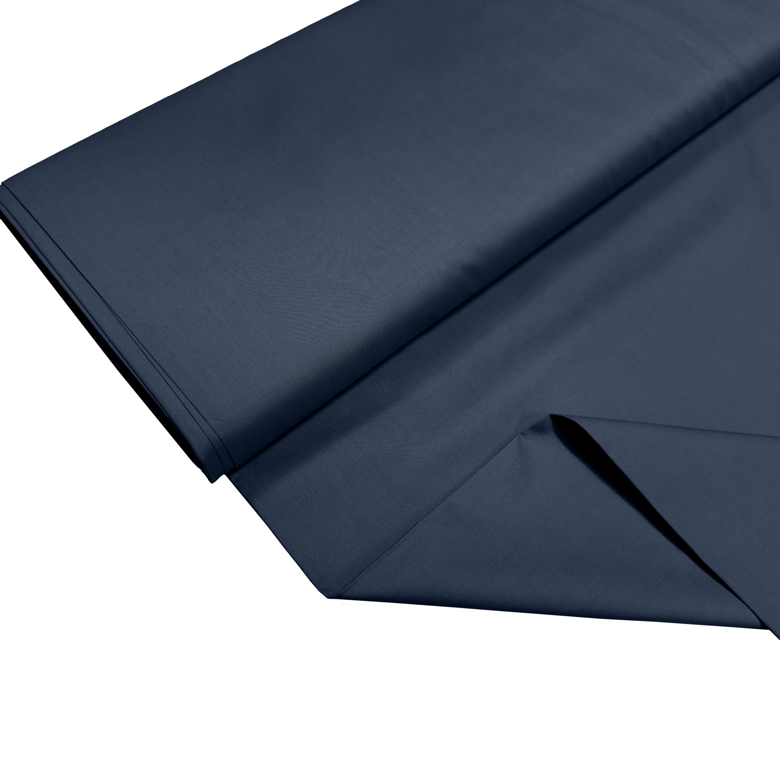 100% Cotton Percale Fabric – 200 Thread Count, 120 GSM, Breathable & Durable Material for Bedding, Quilting & Sewing - 50cm x 55cm (Navy)