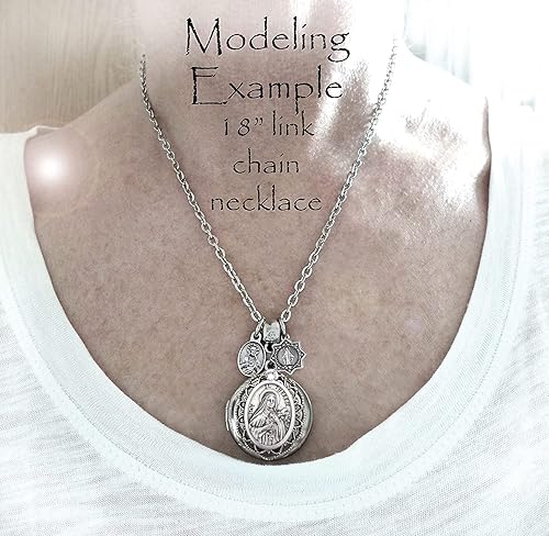 Vista 9 de Nuestra Señora de la Caridad del Cobre Locket Necklace, Virgen del Cobre, Blessed Mother Mary, Our Lady