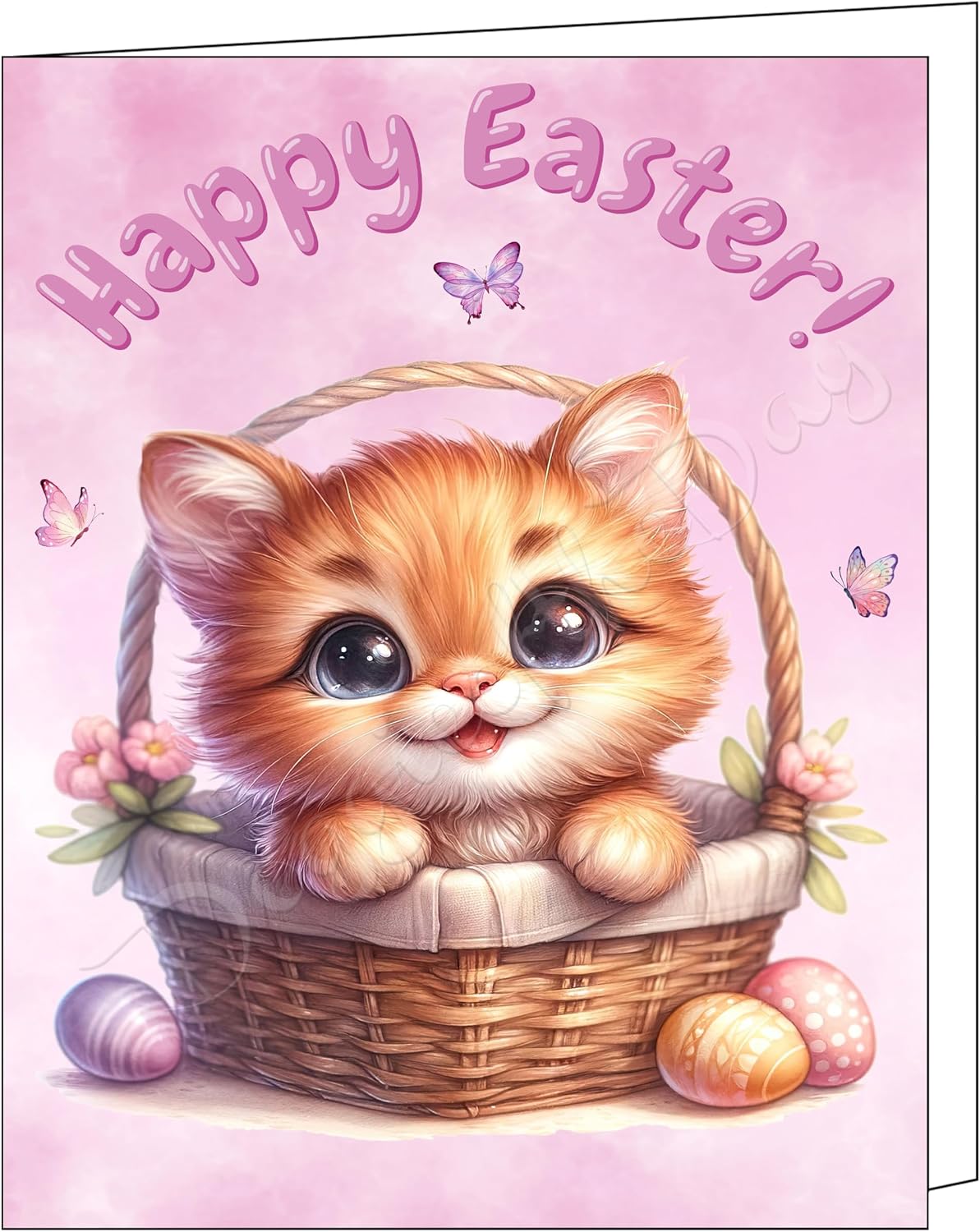 Doggie of the Day Bengal Cat - Happy Easter Greeting Cards, Easter Egg Hunt, Adorable Cat Invitation Cards with Envelopes - Gift for Cat Lovers, 50 Note Cards