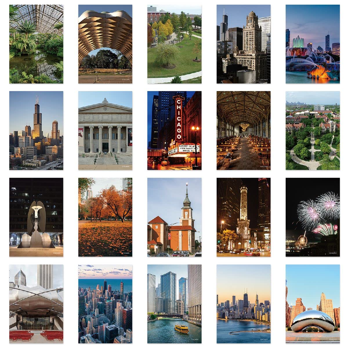 xtvinvm US City Chicago Illinois Travel Postcards from Around the World Vintage Postcard Pack for Mailing Business Christmas Holiday Birthday