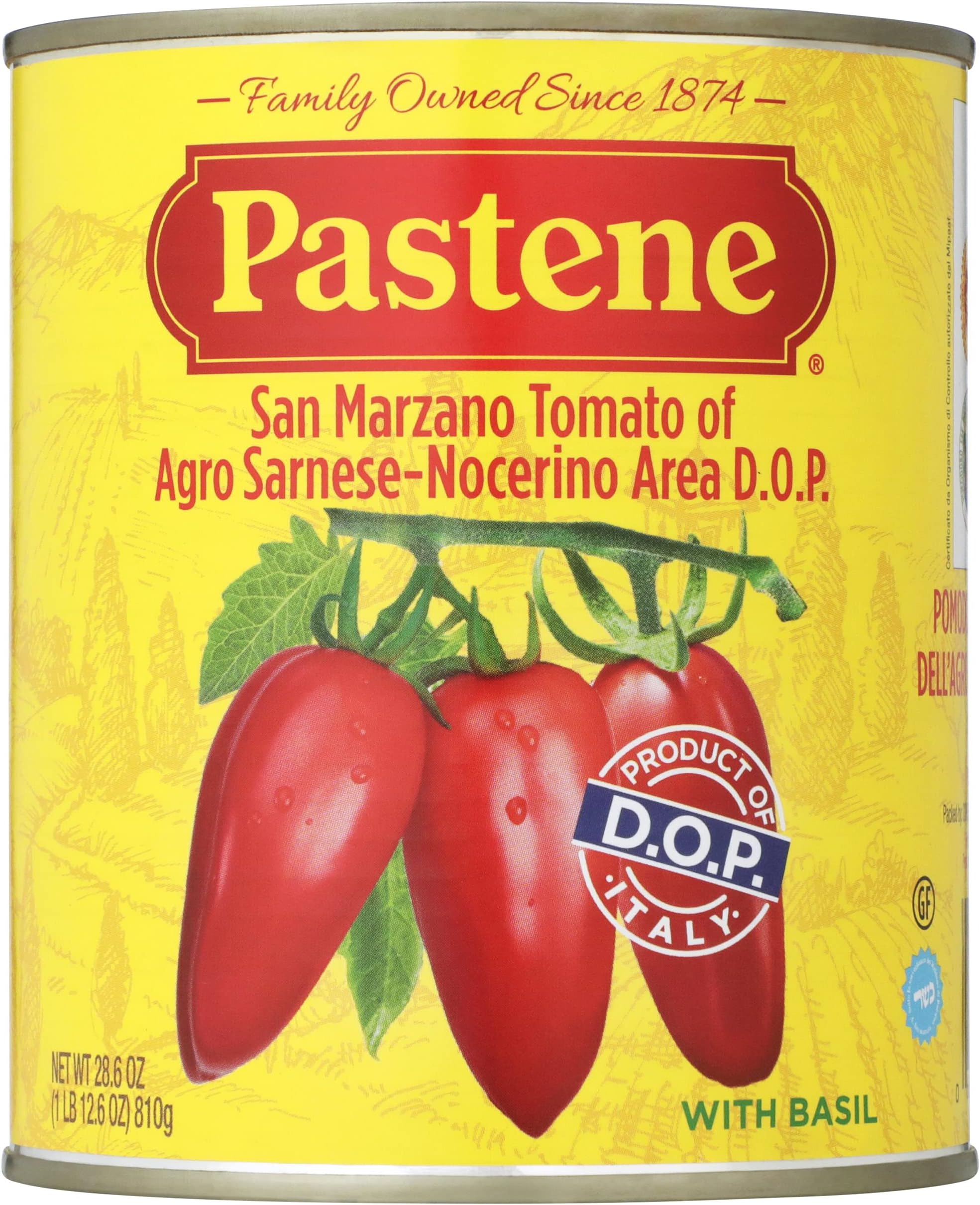 Pastene San Marzano Tomatoes D.O.P. 28.6oz (Pack of 12)