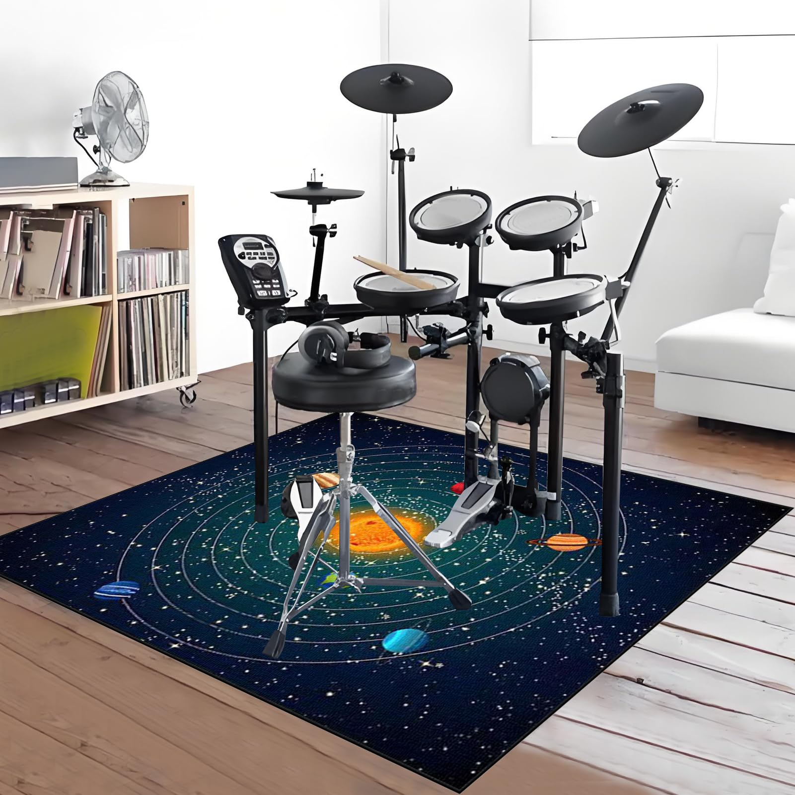 Tapis de batterie insonorisé à tambour tapis de batterie 120 x 80 cm tapis pour piles électroniques caisse claire acoustique Snare Drum Instruments de musique Tapis antidérapant pour batterie