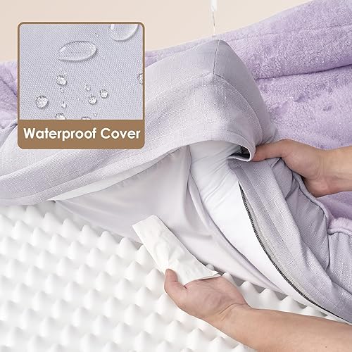 Miniatura 4 de EHEYCIGA Cama ortopédica para perros de tamaño grande, 36 x 27 x 7 pulgadas, cama grande de espuma viscoelástica con lados, forro impermeable y