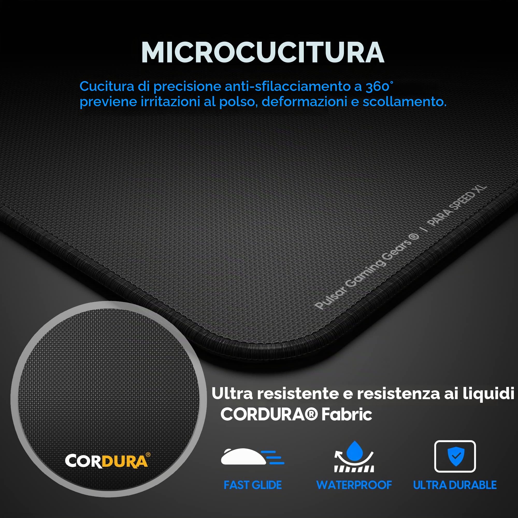 Pulsar Gaming Gears ParaSpeed v2 Tappetino Gaming, XXL, Nero | High-Speed Surface Designed for Fast Tracking and Precise Mouse Control