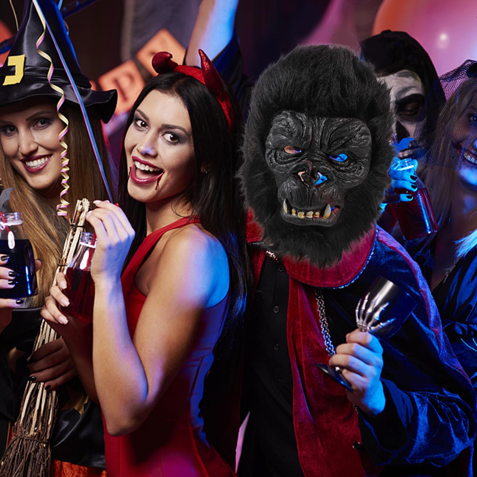 FRCOLOR Máscara de para Cosplay Halloween Cabeza de Animal de Látex y Felpa Talla para Fiestas Carnaval y Disfraces Terroríficos