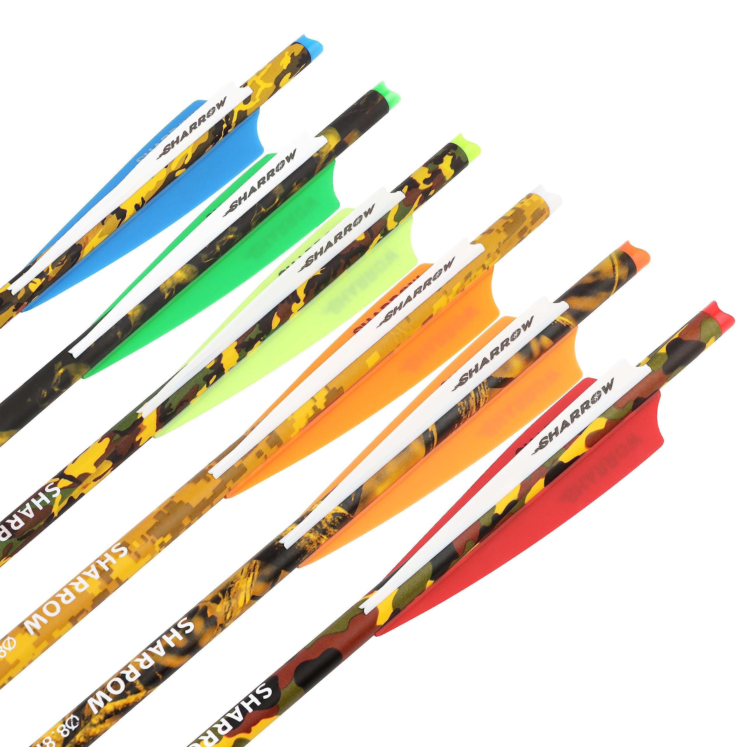 12pcs Flèches pour arbalète Boulons d'arbalète 16" 17" 18" 20" 22" Flèches de Chasse ID 7.62mm OD 8.8mm 125 Grain Pointe de flèche remplaçable pour la Chasse à l'arbalète