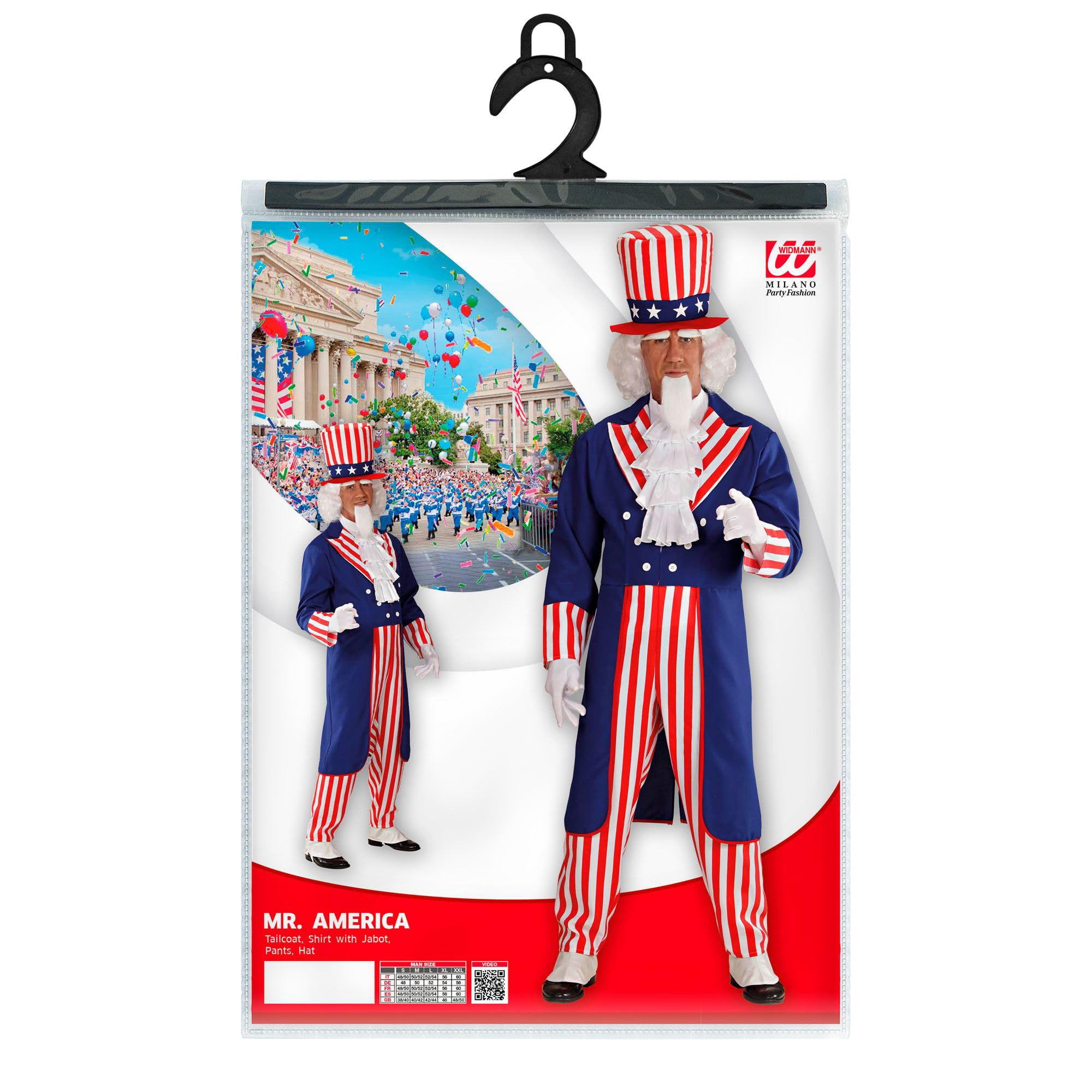 W WIDMANN MILANO Party Fashion - Costume Mr America, USA, Sam, costumi in maschera
