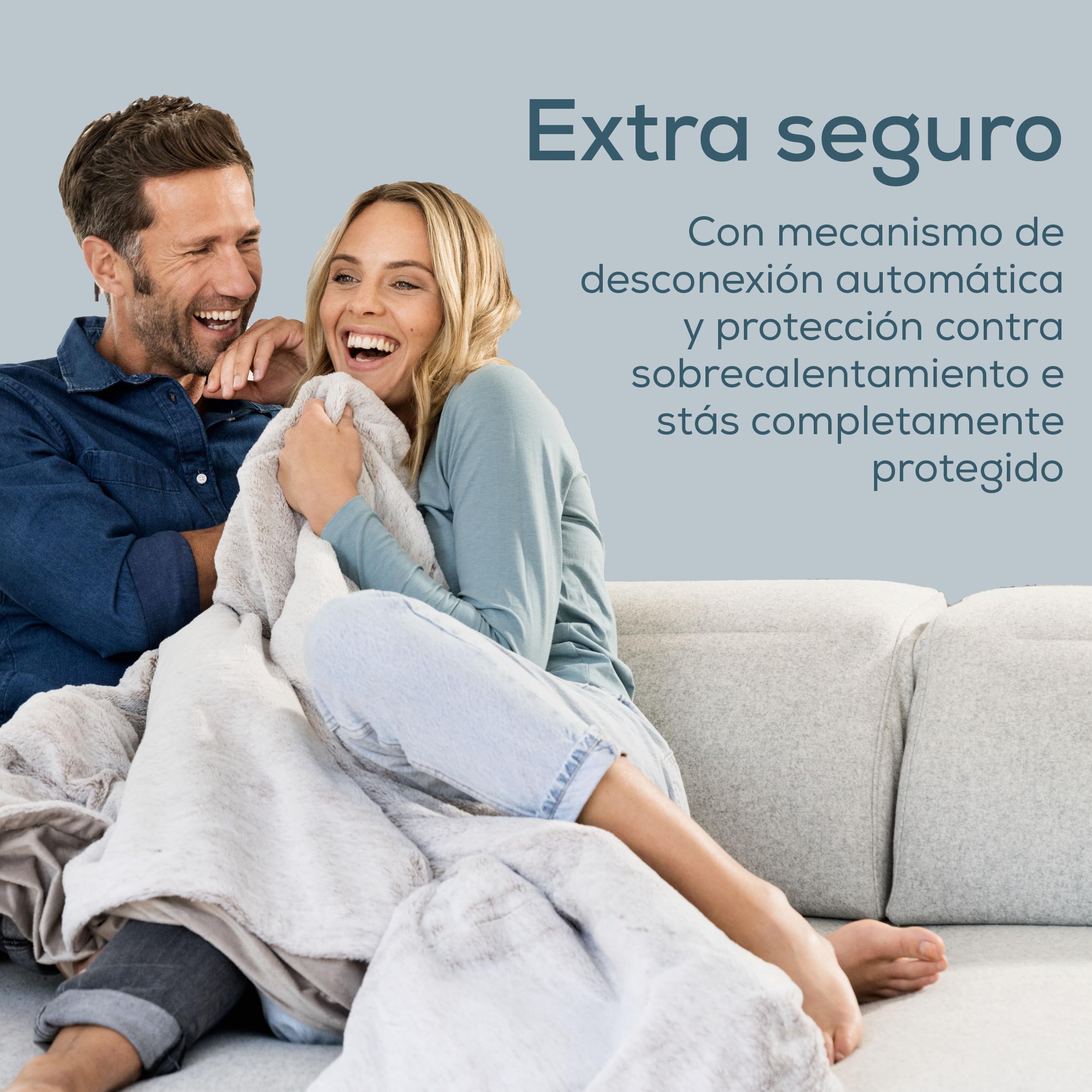 Beurer HD 75 Nordic manta eléctrica, manta térmica suave con aspecto de piel sintética, 6 niveles de temperatura, lavable a máquina (30 °C), desconexión automática. Color beige/marrón, 180×130 cm