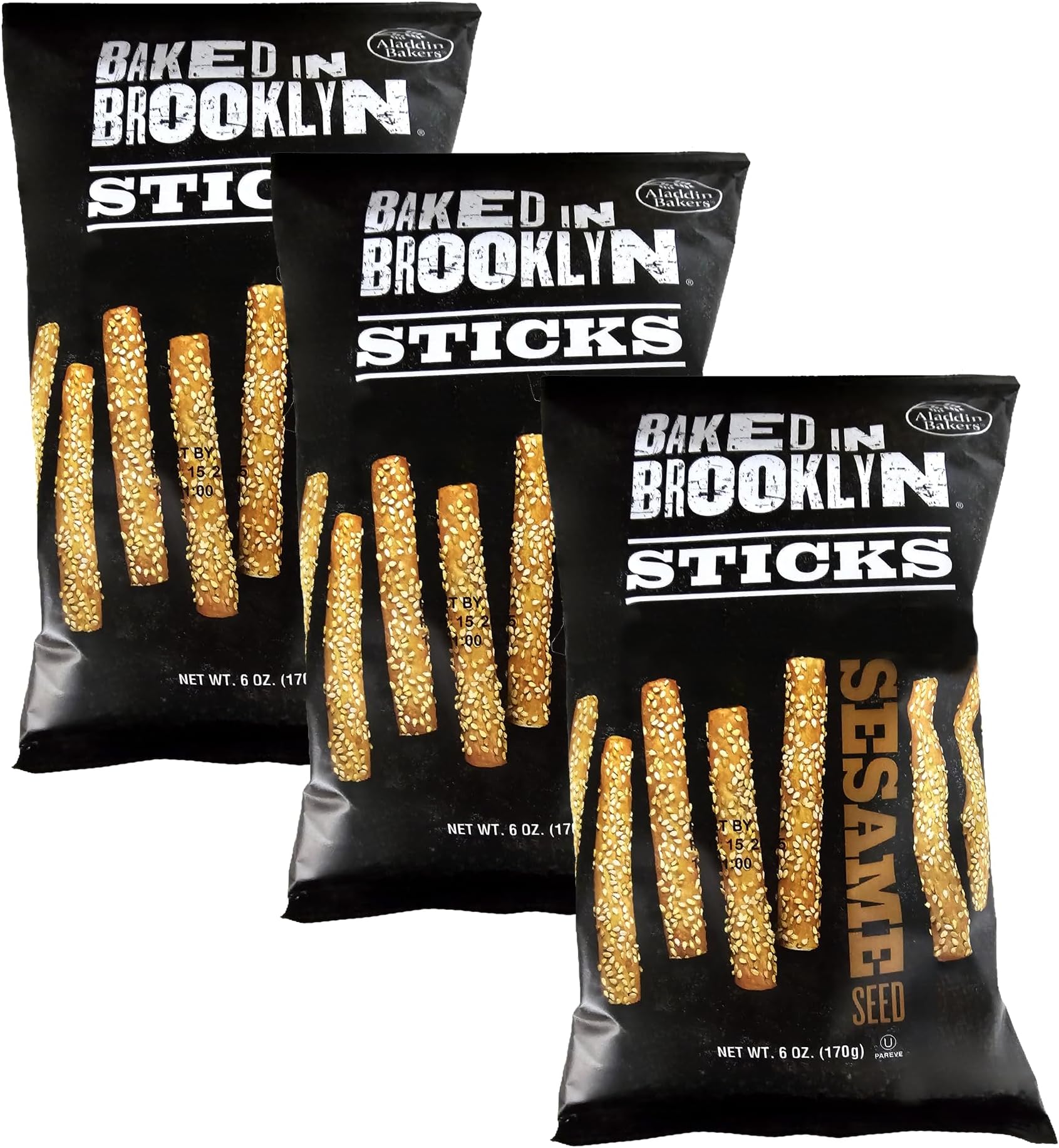 Baked in Brooklyn Sticks 0g Trans Fat No Cholesterol No Nonsense Certified Kosher - Sesame 8 oz 3 pack