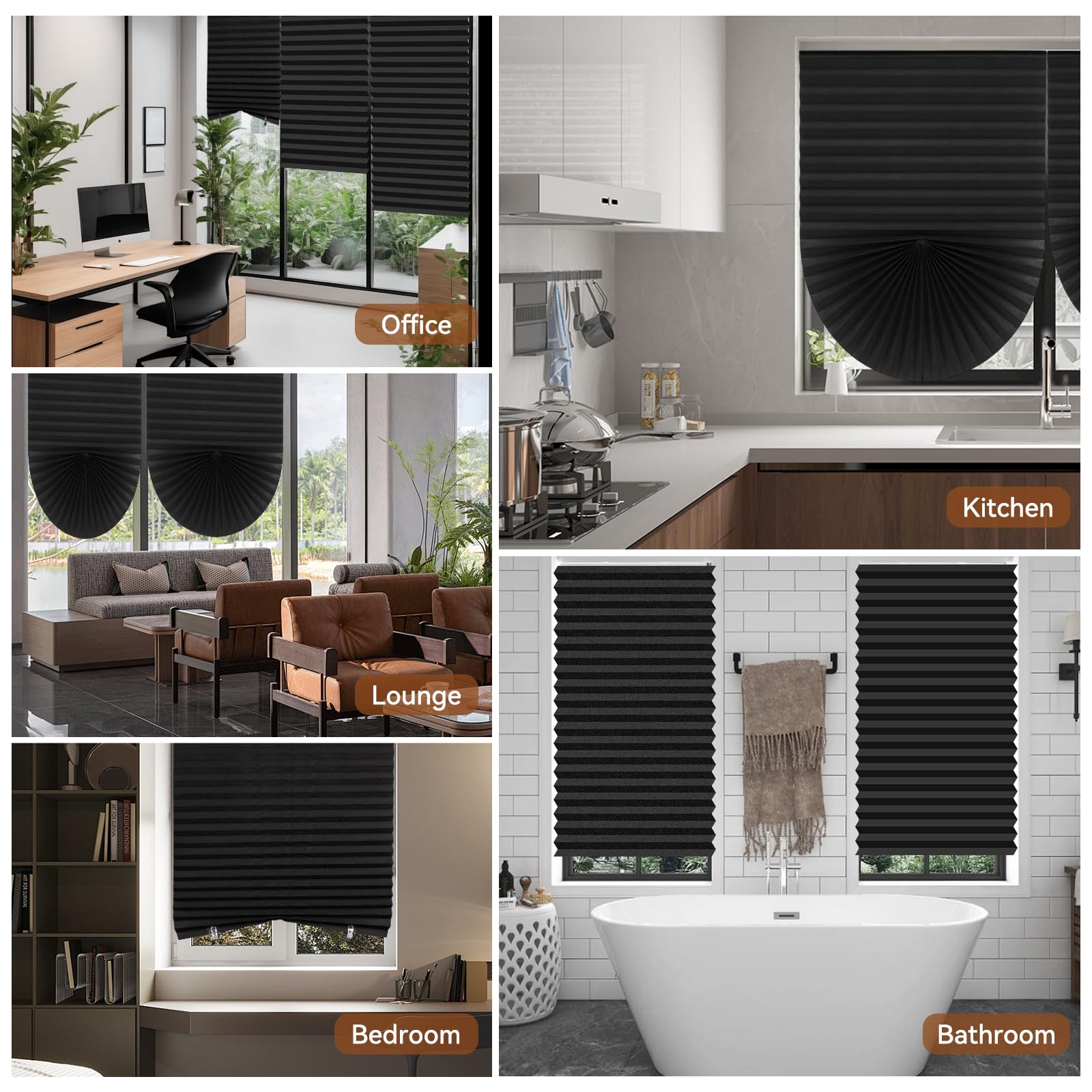 4 Stück Temporäre Verdunkelungsrollos (60x150 Cm) – Zum Aufkleben, Ohne Bohren, Für Fenster Jeder Größe