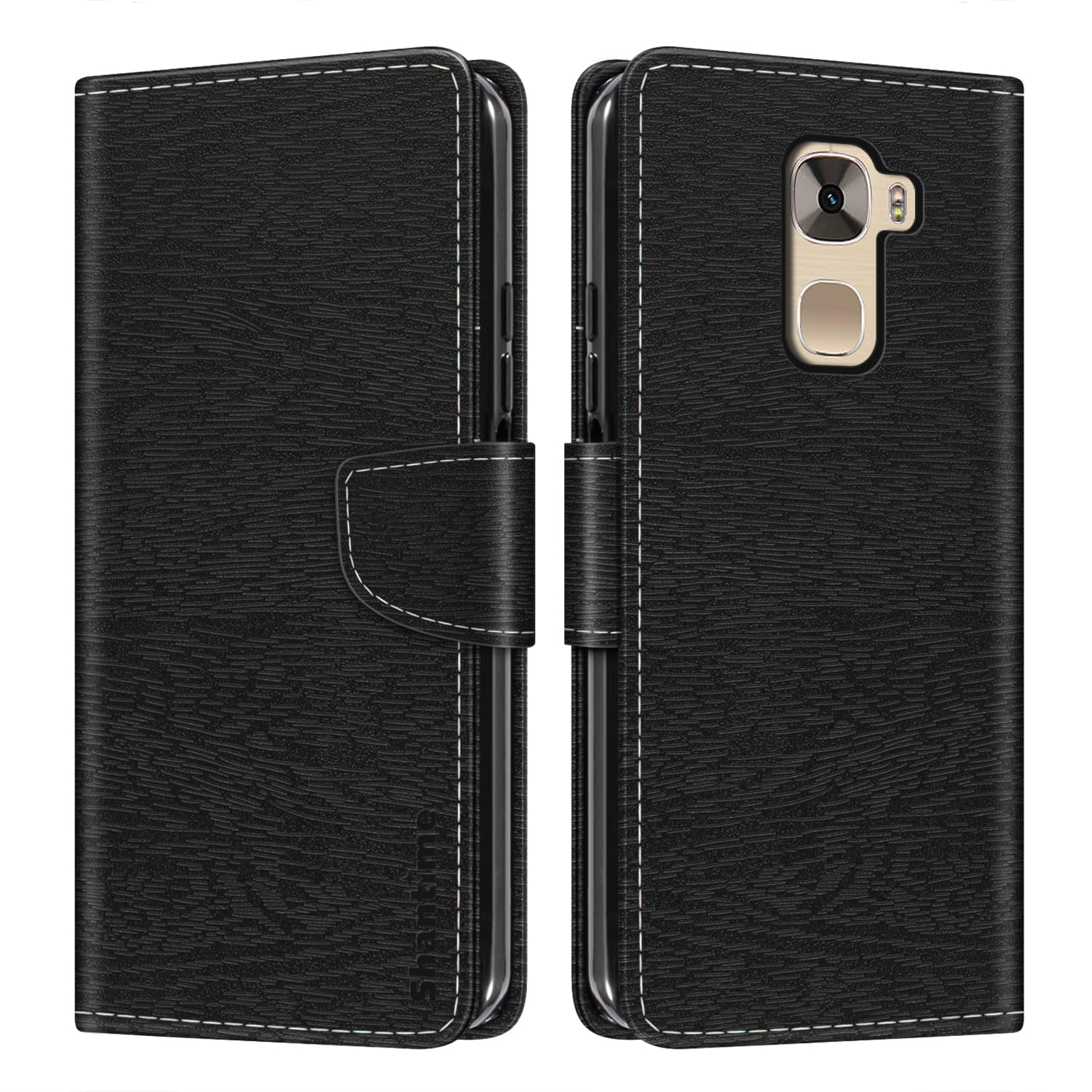 Wood Grain Texture Leather Wallet Flip Case Compatible with Letv LeEco Le Pro 3 X720, Card Holder, Kickstand, and Inner Soft TPU Case Cover for Letv LeEco Le Pro 3 X720 (5.5 inch) Black