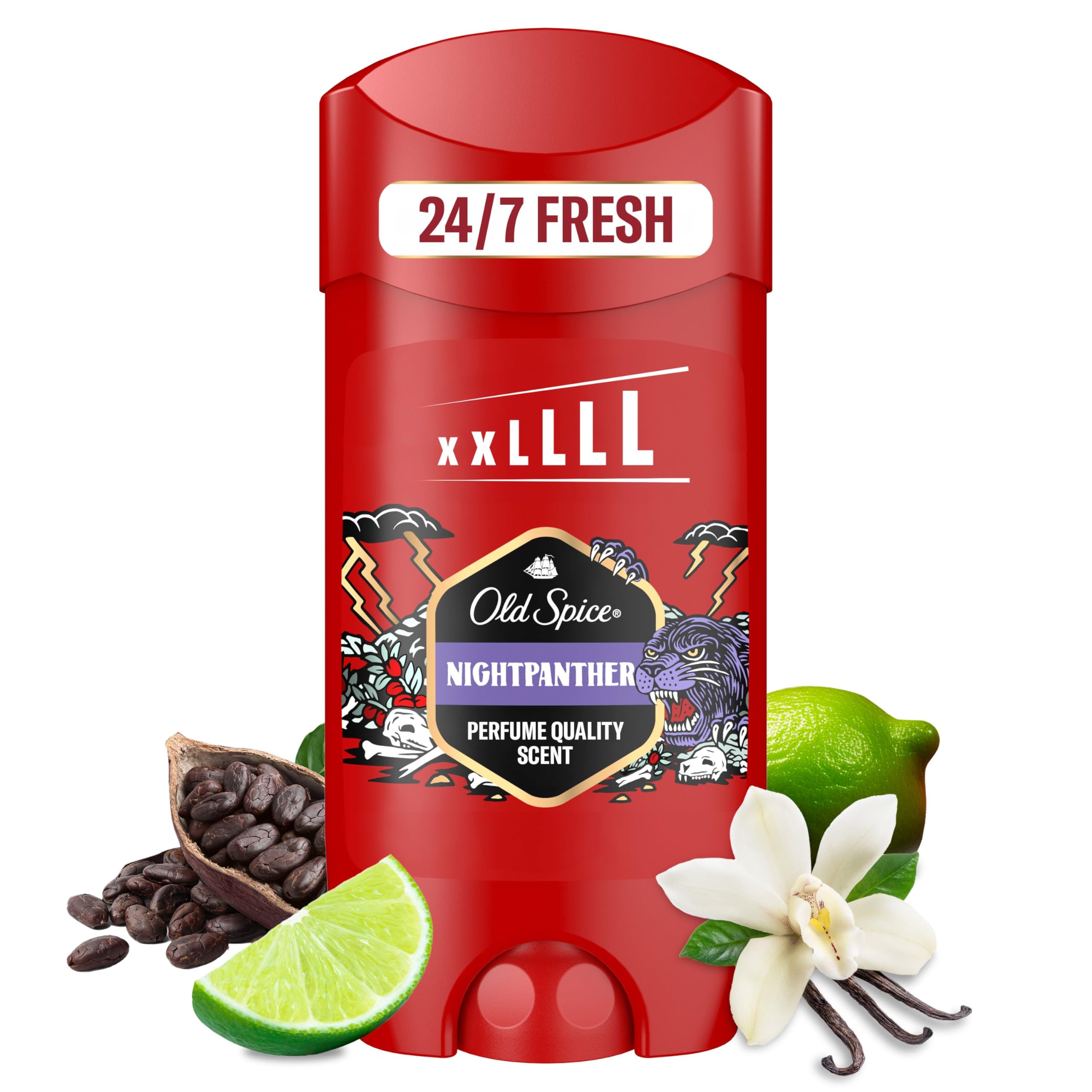 Old Spice Night Panther Dezodorant w sztyfcie dla mężczyzn 85ml, świeżość 24/7 przy codziennym stosowaniu, długotrwały zapach o jakości perfum, ochrona przed nieprzyjemnym zapachem, 0% soli aluminium