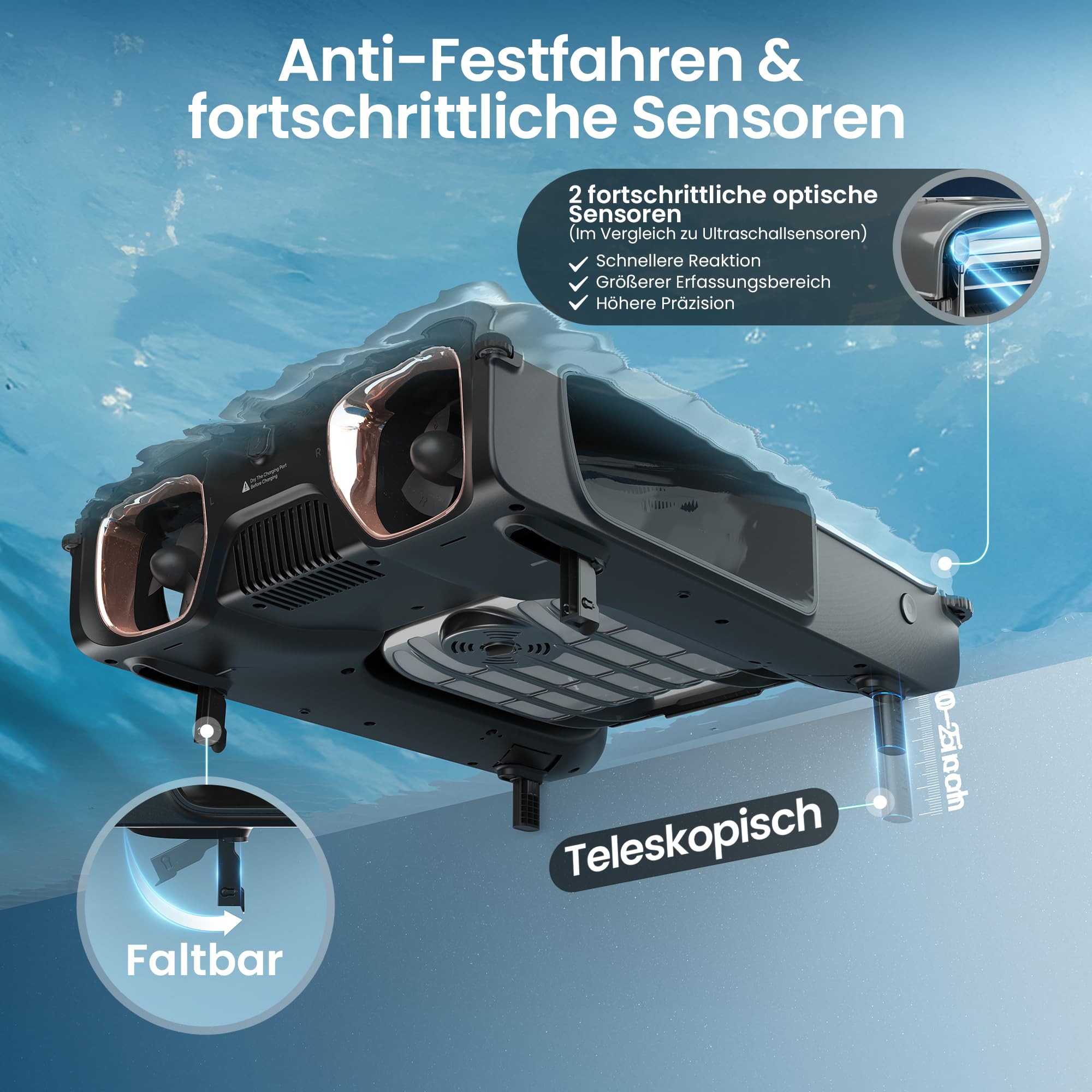 AIPER EcoSurfer S2 Solar Pool Skimmer Roboter, Poolroboter Akku mit App-Steuerung, 24/7 Oberflächenreinigung, Solar- & DC-Ladung, intelligente Hinderniserkennung, 150 µm Filter, OTA-Updates