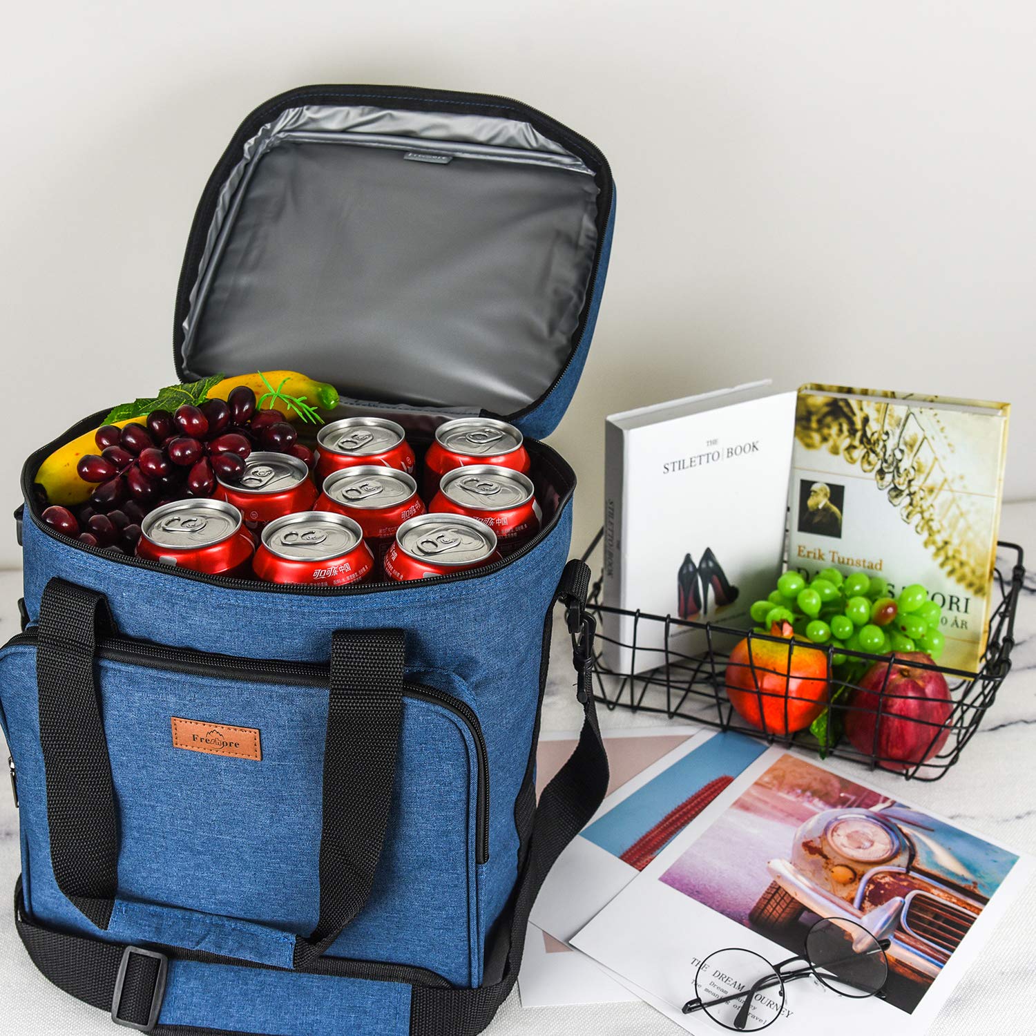 Insulated Wine Carrier 6 Flasche Tasche Tote - Portable Travel Padded Cooler Tragetasche Canvas Verstellbare Schultergurt - (Dunkelgrün)