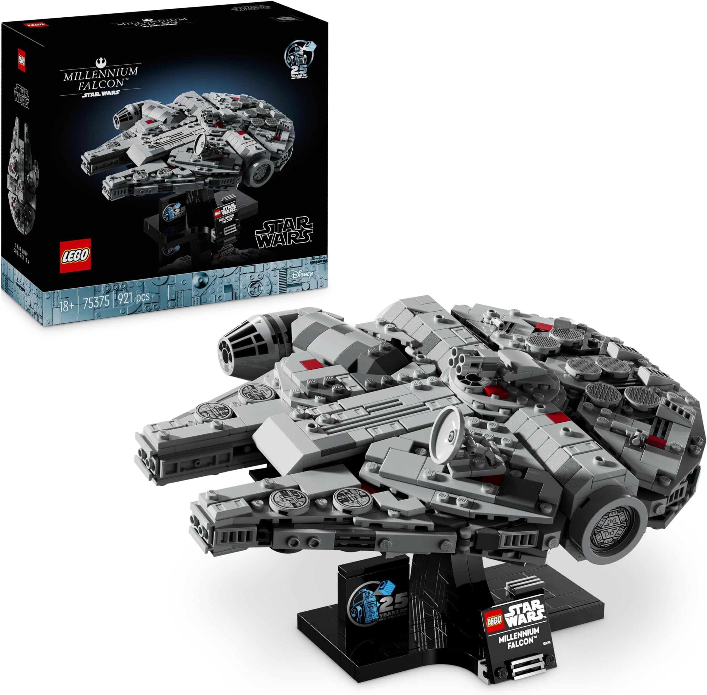 Star Wars 75375 Millenium Falcon - Collectible Starship Building Set for Adults - incl. a Display Stand & Nameplate for Fun Desk Decor - Gift for A New Hope Fans