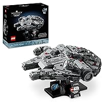 LEGO Star Wars 75375 Millennium Falcon – Set da Costruire con Astronave da Collezione per Adulti – Include Espositore e Targhetta – Decorazione da Scrivania – Regalo per i Fan di Una Nuova Speranza