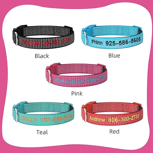 Miniatura 9 de Collares de perro personalizados para perros pequeños, medianos y grandes con nombre bordado personalizado y número de teléfono, collar ajustable